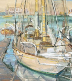 'Sailing Boat in Harbor', SFMOMA, Woman Artist, California Post-Impressionist