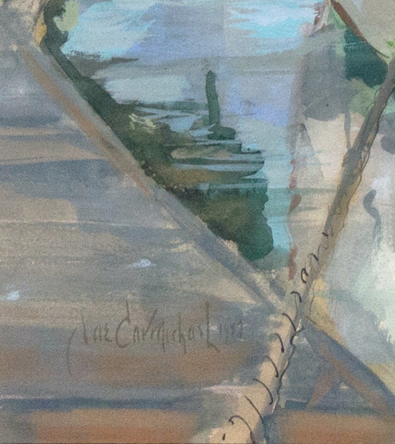 'Sailing Boat in Harbor', SFMOMA, Woman Artist, California Post-Impressionist For Sale 4