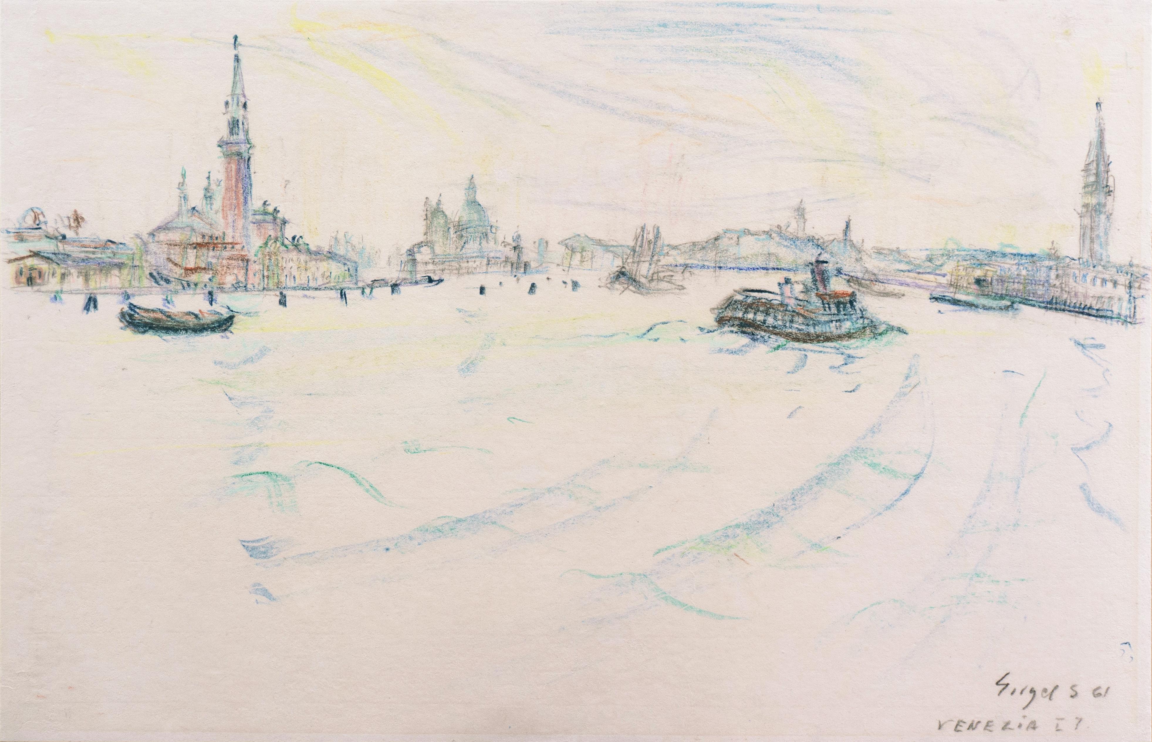 Irma Engel Grabhorn Landscape Art – „Venice“, postimpressionistische Künstlerin des Postimpressionismus, Salon d'Automne, Paris, Frankreich, SFMA