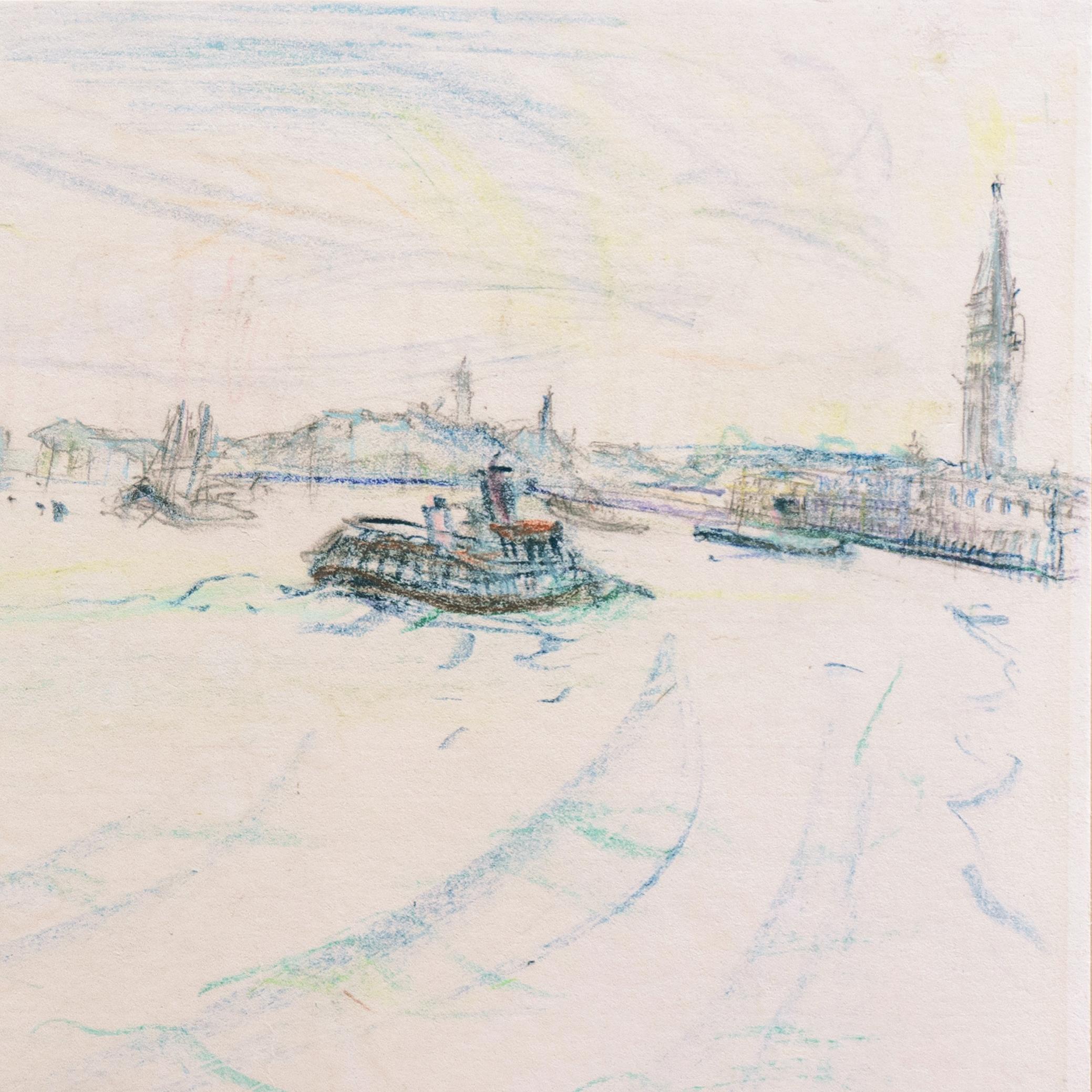 „Venice“, postimpressionistische Künstlerin des Postimpressionismus, Salon d'Automne, Paris, Frankreich, SFMA (Beige), Landscape Art, von Irma Engel Grabhorn