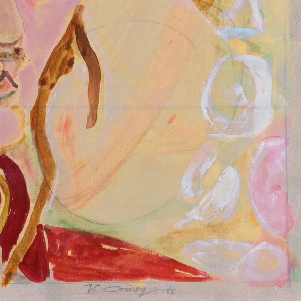 'Le chapeau d'Oleta's', exposition de l'association d'art de Carmel, artiste californienne, SFMA - Marron Figurative Art par Virginia Conroy