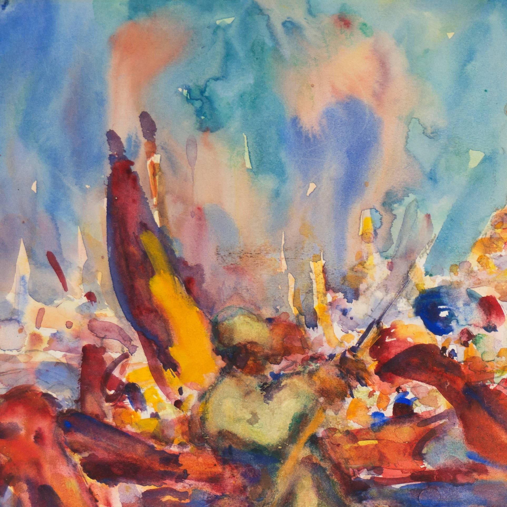 'Burmese Water Pageant', California Post-Impressionist, PAFA, AIC, Carmel For Sale 2