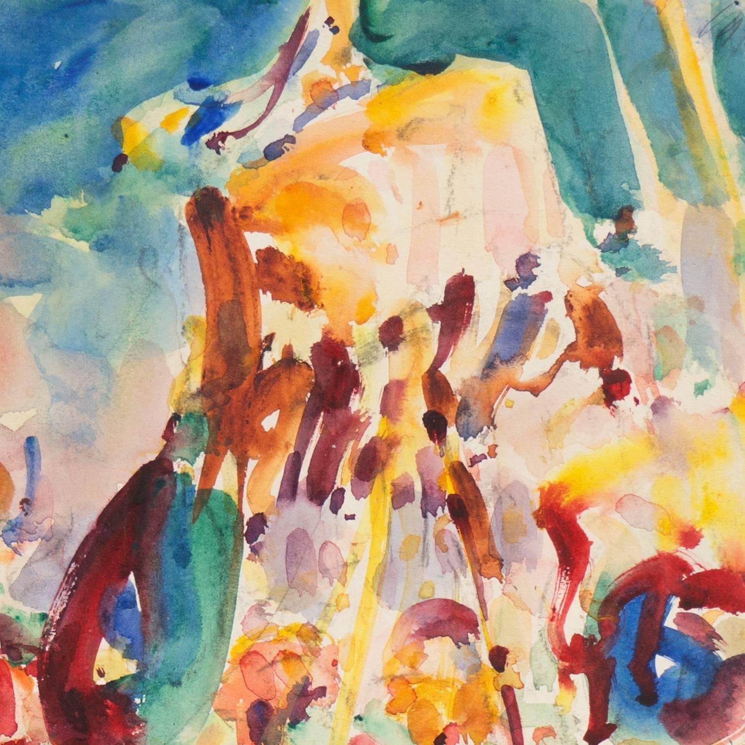 'Burmese Water Pageant', California Post-Impressionist, PAFA, AIC, Carmel For Sale 3