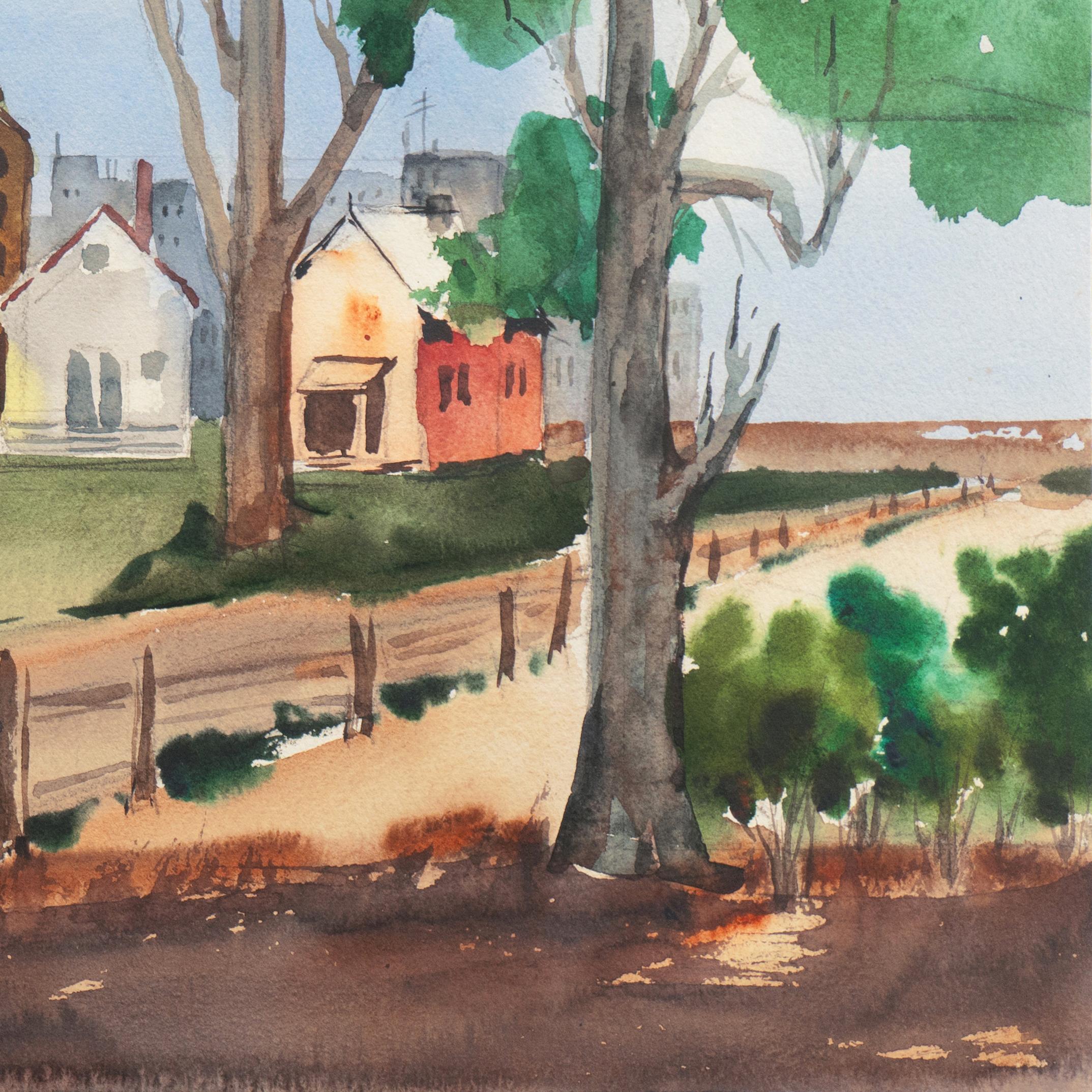 'University Village, Berkeley' Carmel, California, Donna Post Impressionista in vendita 1