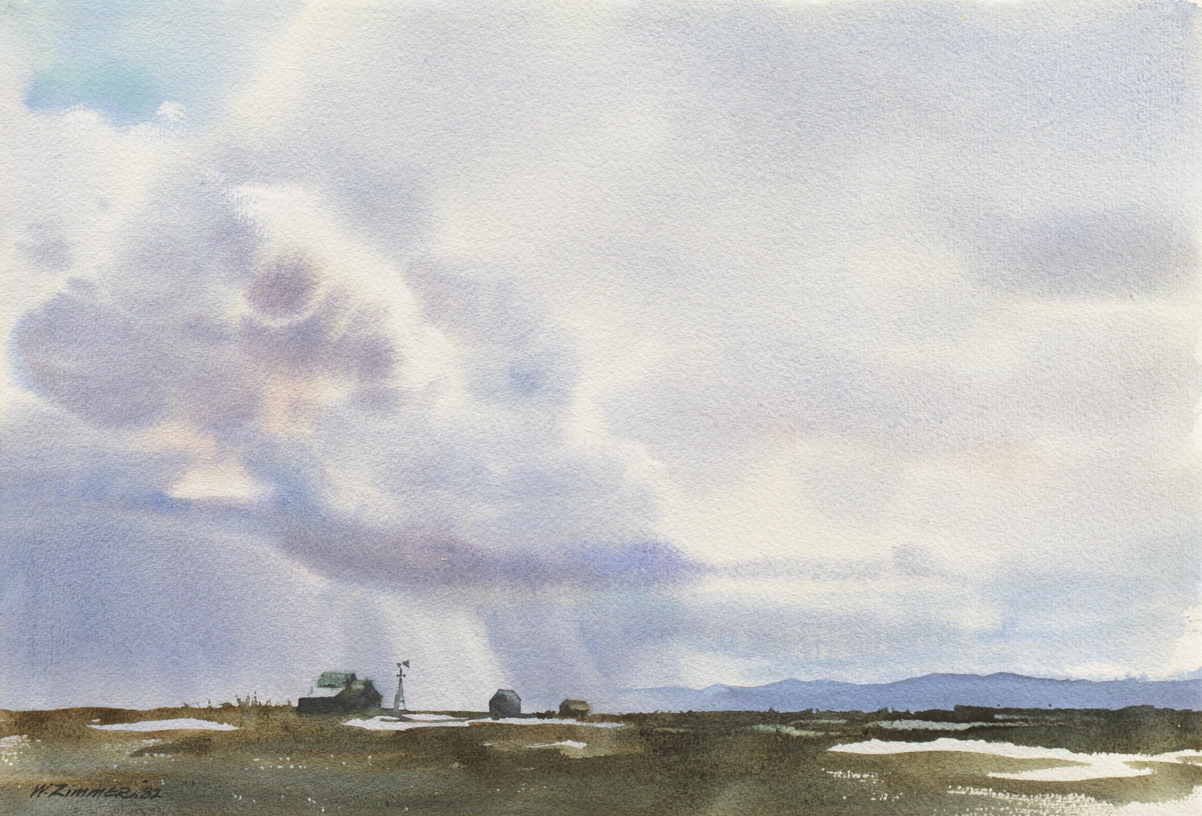 Warren Zimmer Landscape Art - 'Saskatchewan Rain', Art Institute of Chicago, California School of Fine Arts
