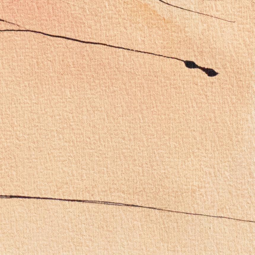 'Musical Abstract', Smithsonian, Jewish Museum, Woman Artist, Phoenix, New York - Orange Abstract Drawing by Beth Ames Swartz