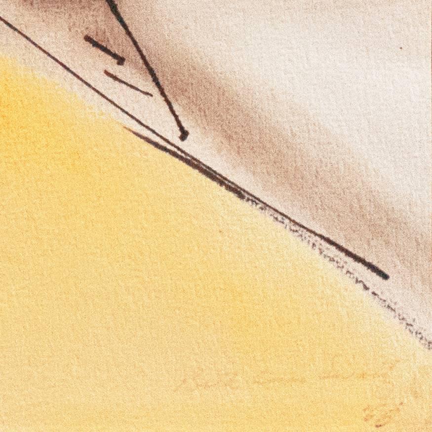 'Musical Bridge', New York Jewish Museum, ASL, Woman Artist, Smithsonian - Beige Abstract Drawing by Beth Ames Swartz