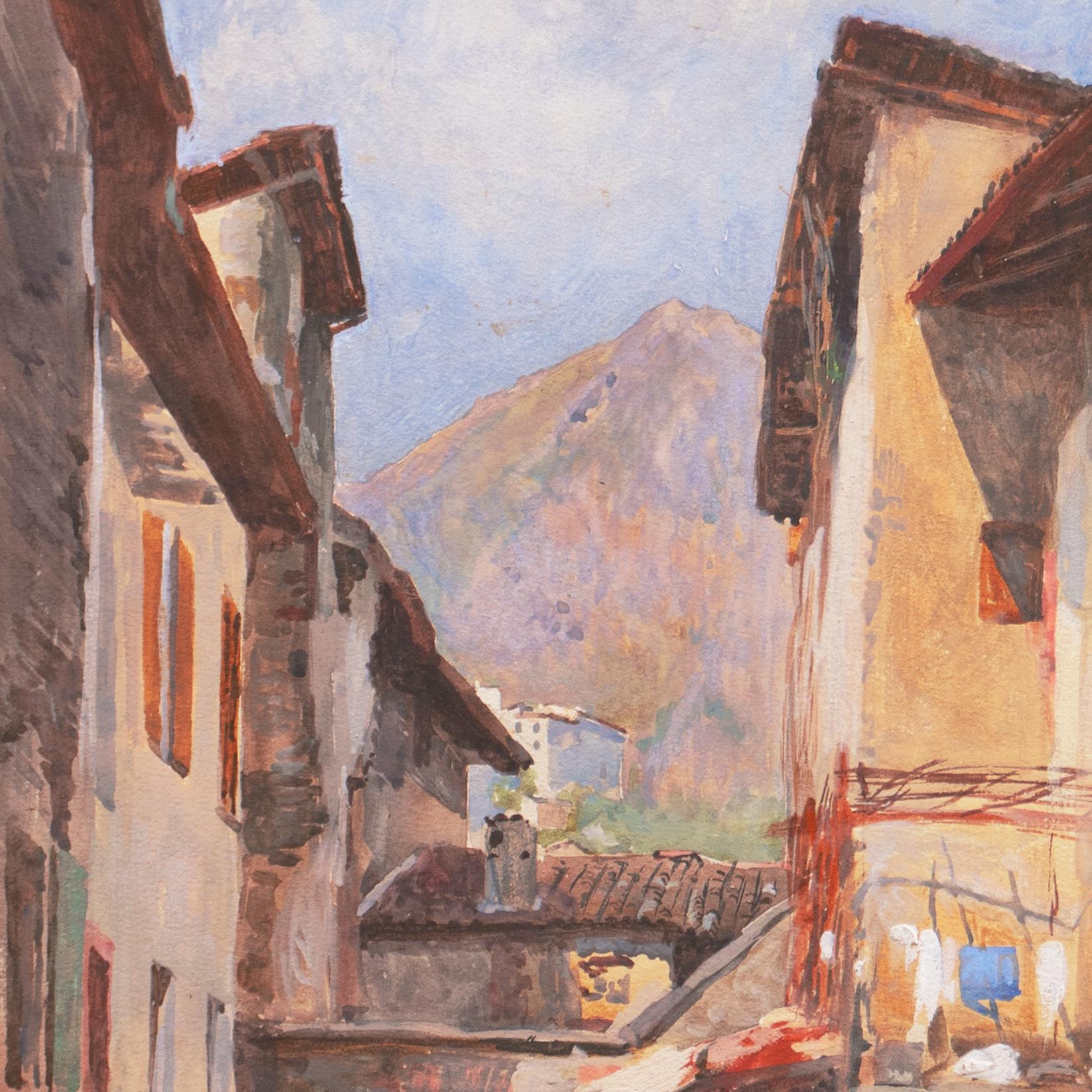 'Alpine Landscape in Piedmont', Munich School Professor - Impressionist Art by Hans Blum