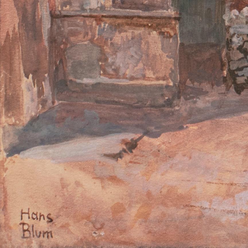 'Alpine Landscape in Piedmont', Munich School Professor - Brown Landscape Art by Hans Blum
