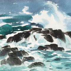 'Coastal Breakers', Mid-century California, American Watercolor Society, CWS