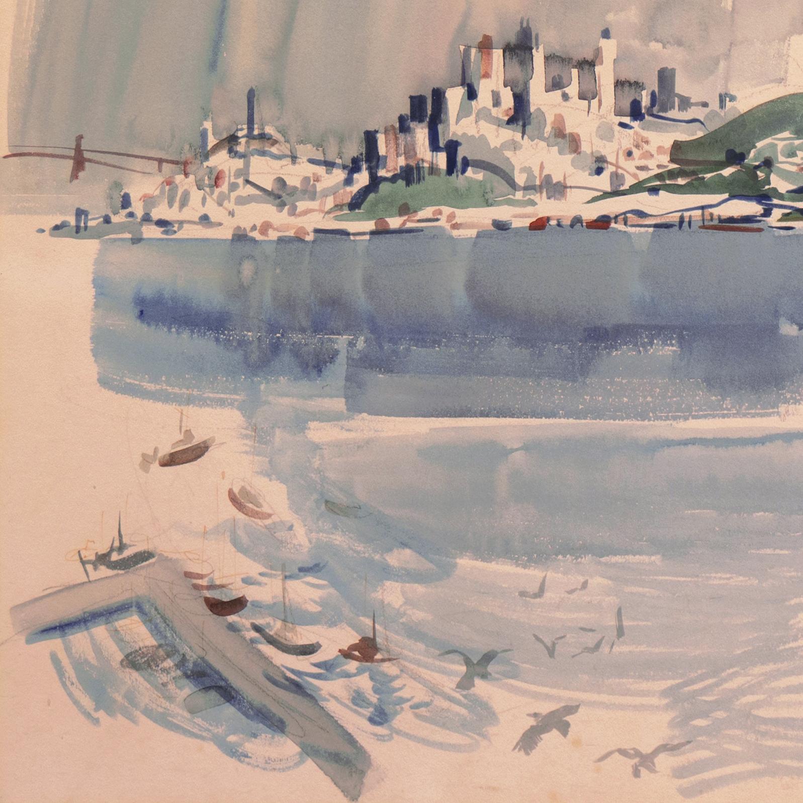 Signed lower right, 'Jess Cauthorn' (American, 1923-2005), painted circa 1960.

A respected fine artist  art teacher who transformed the art-school scene in Seattle, Jess Cauthorn's artwork is held in the permanent collections of numerous museums