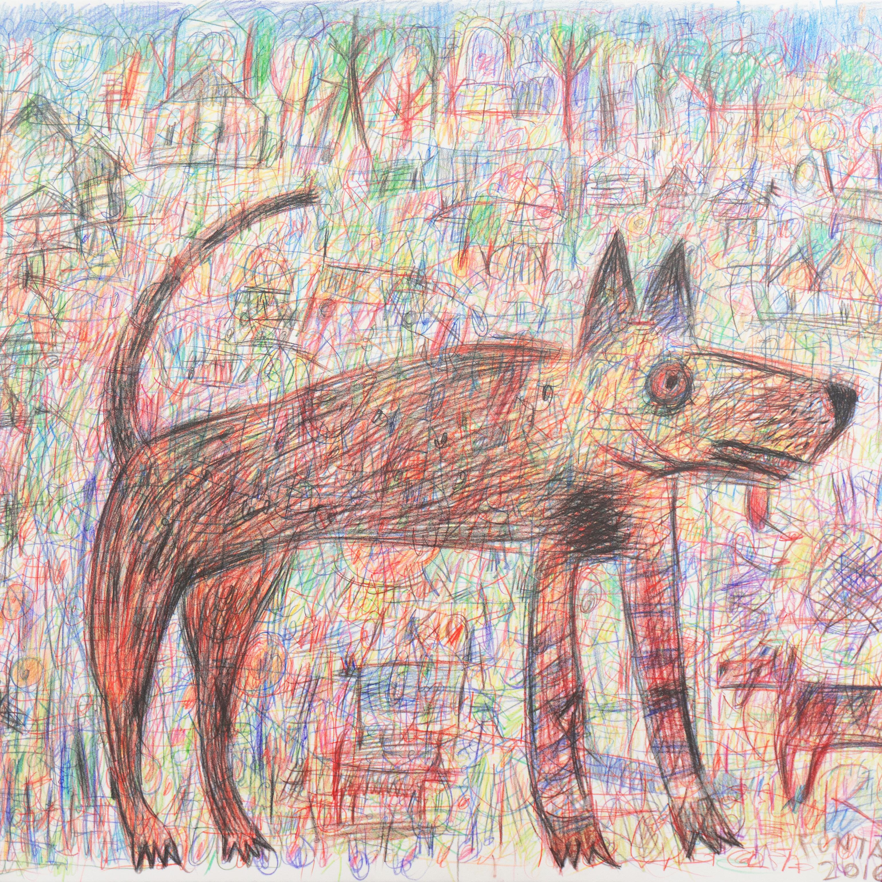 Parco per cani, California, Università della California, San Francisco Bay Area - Animal Art Beige di Ted Fontaine