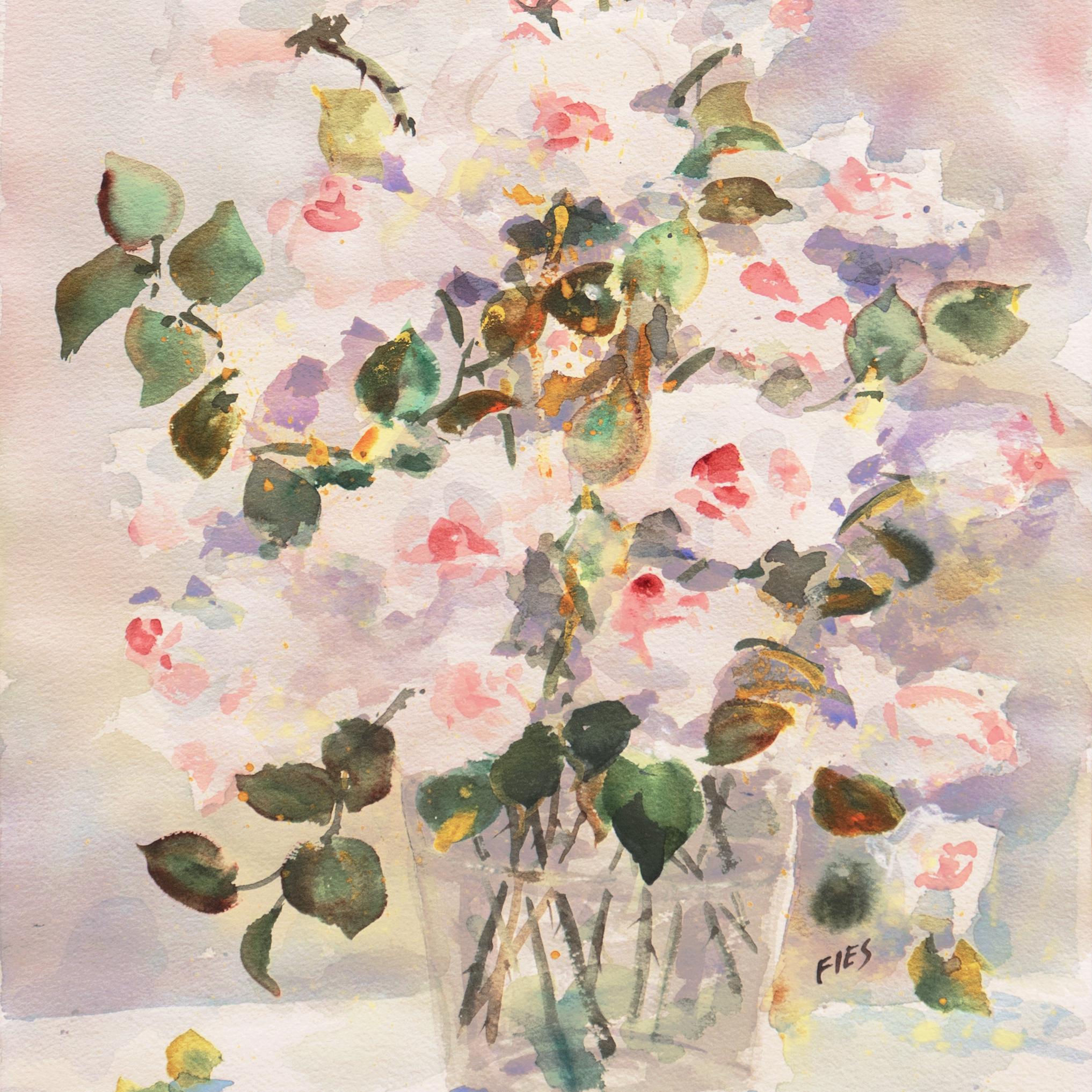 'Naturaleza muerta de rosas', Artista californiana postimpresionista, SWA en venta 3