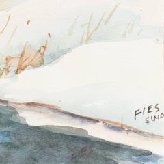 'A Snow Covered Barn', Society of Watercolor Artists, Rural Winter, California