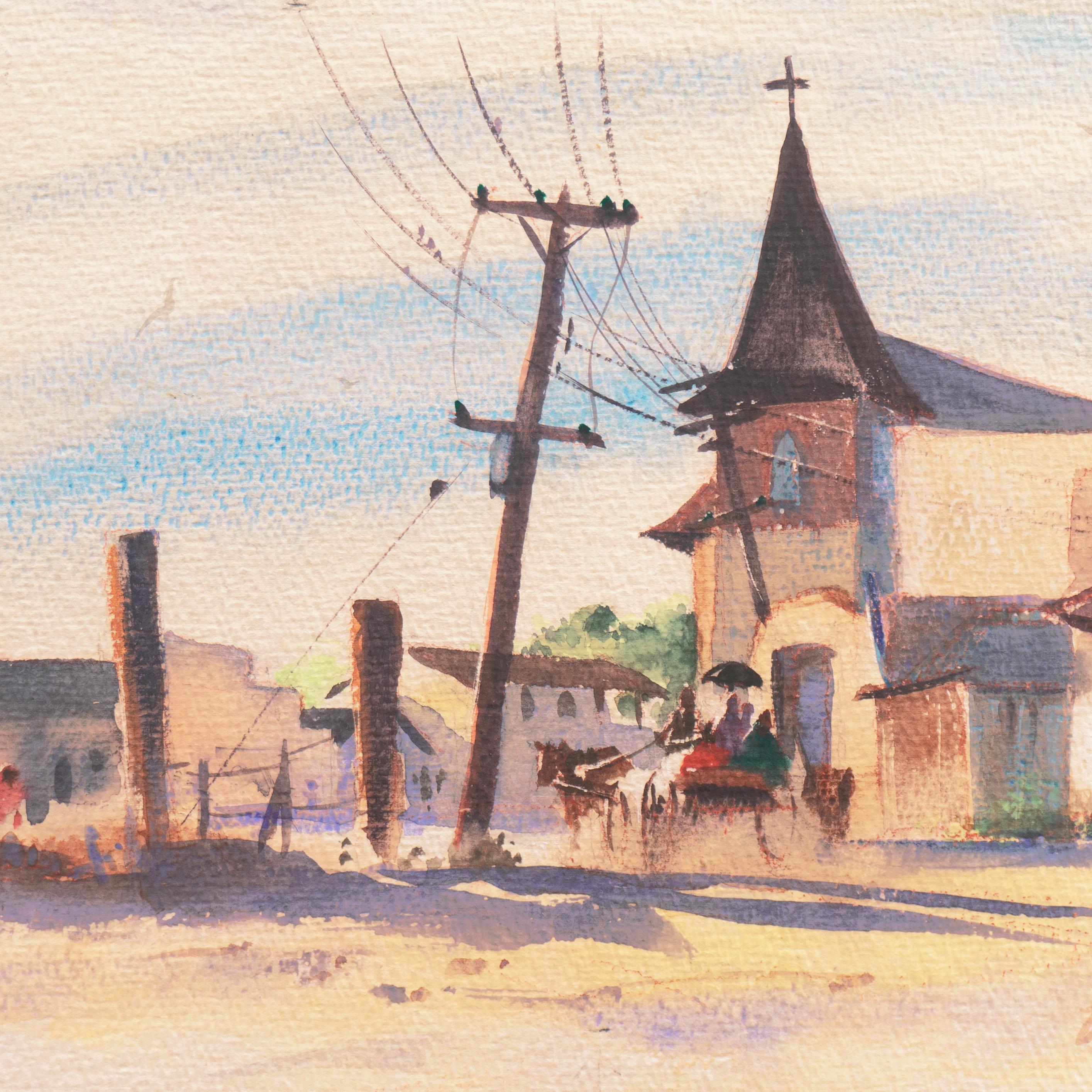 „Taos“, American Watercolor Society, Chouinard, New York, Art Student's League im Angebot 4
