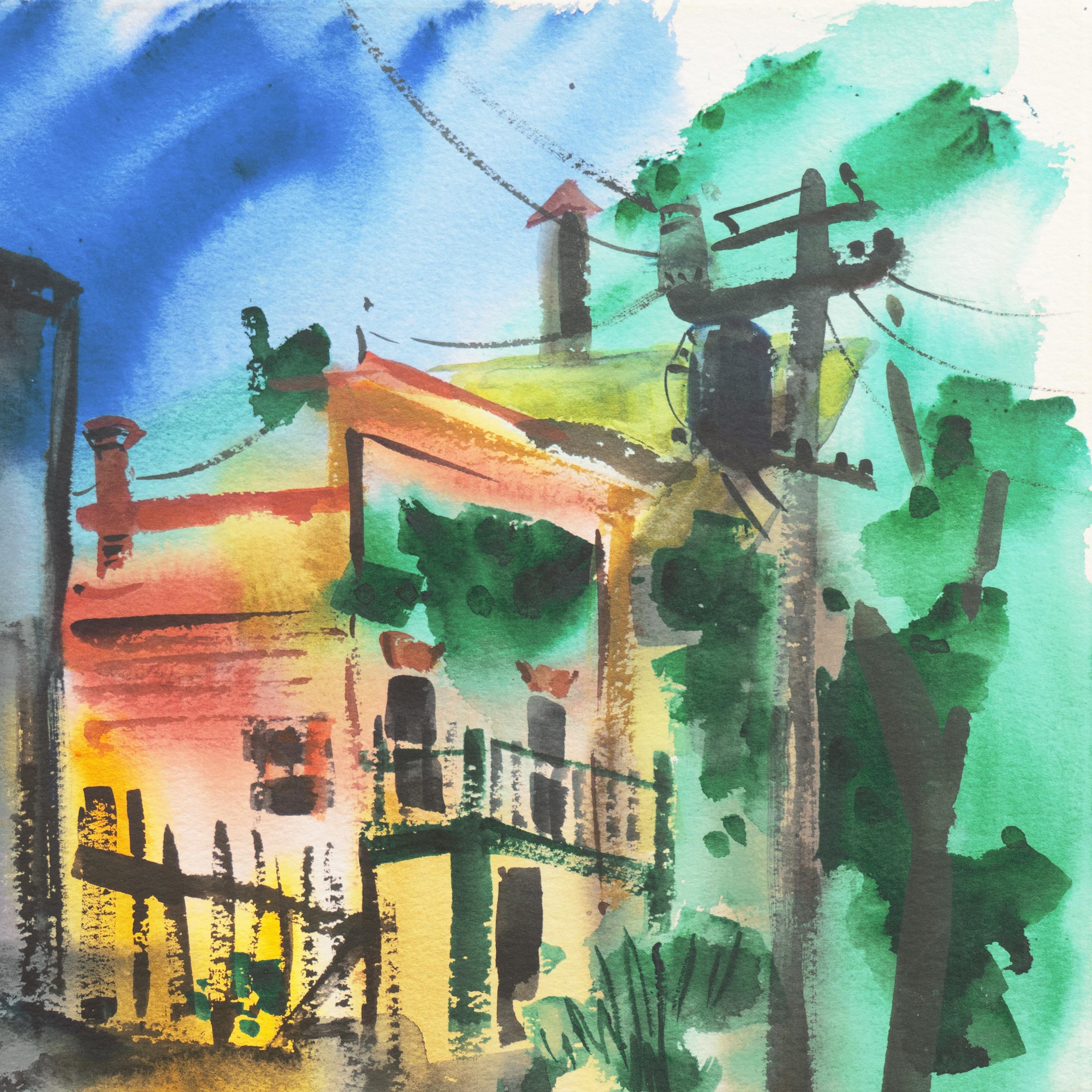 'Main Street, Port Costa', Donna post impressionista californiana, Museo Crocker in vendita 1
