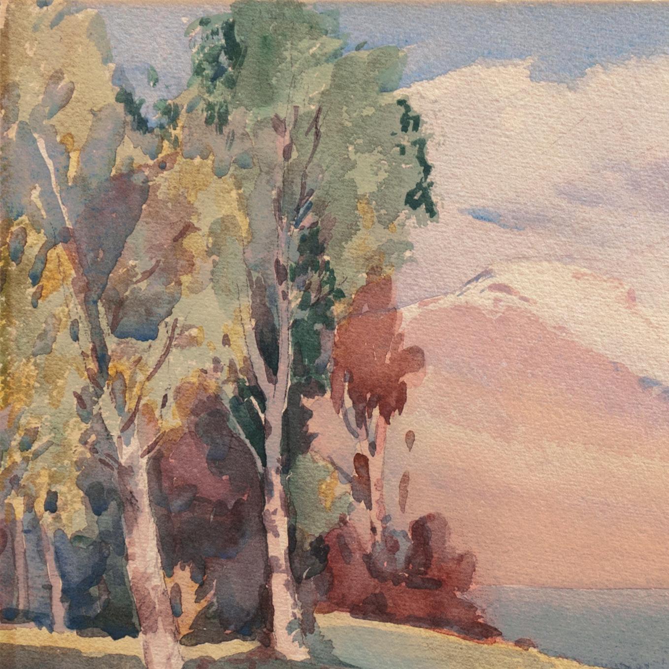 'Early Queenstown', New Zealand Plein Air, Queen Elizabeth II Collection For Sale 2