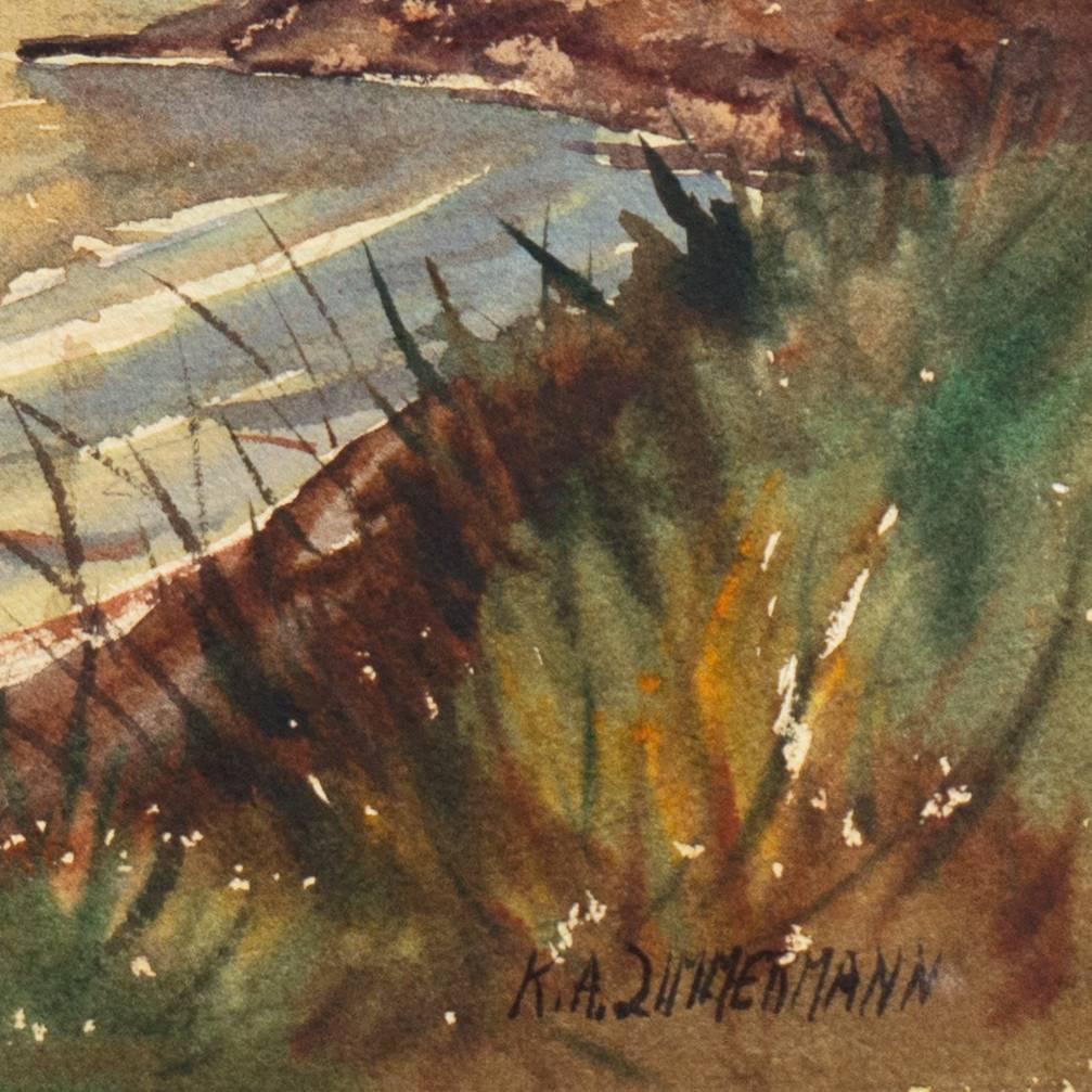 'Sailboats Drawn up in a Tropical Inlet', Florida - Art by Kaspar-Andreas Zimmermann