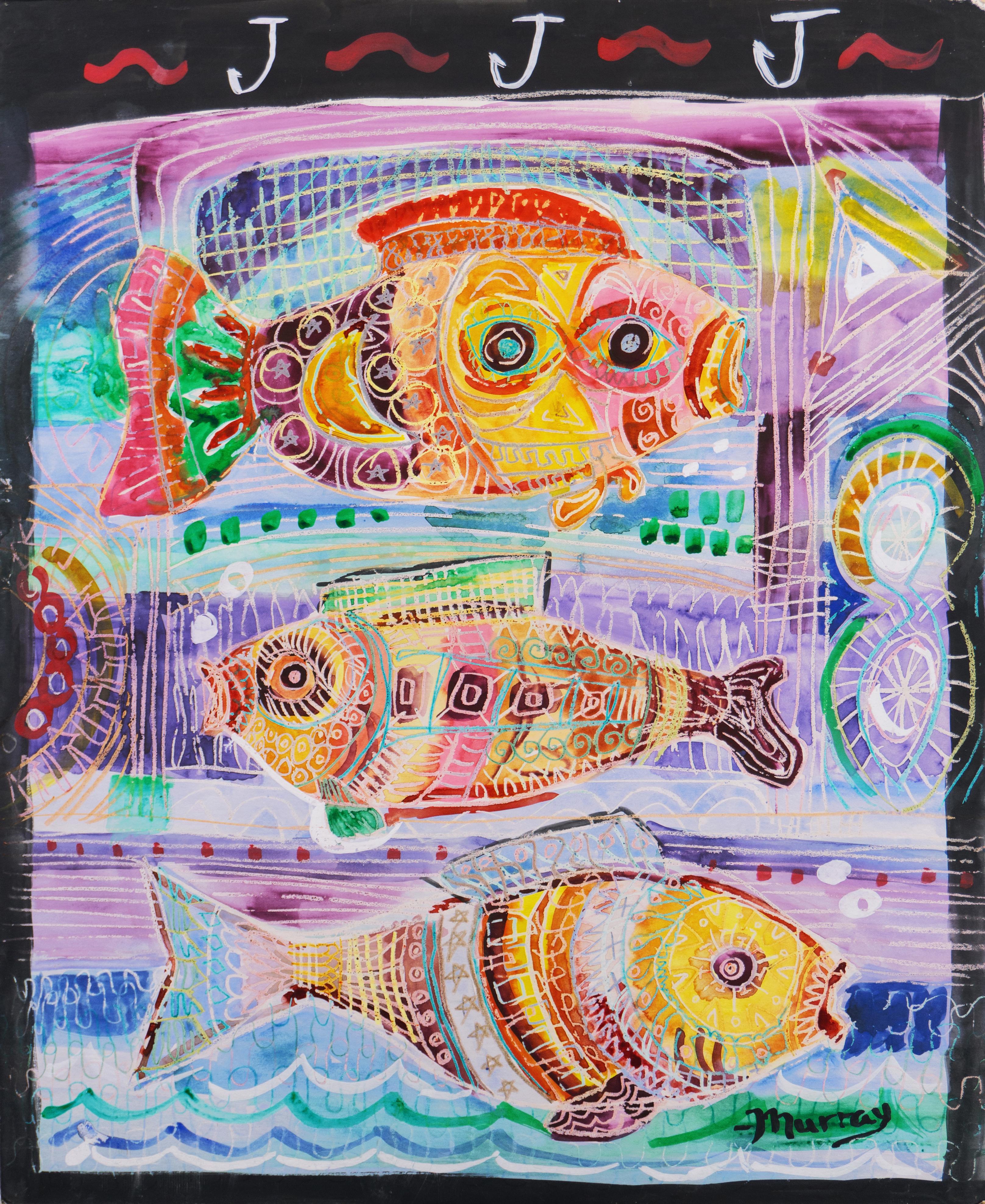Animal Art di Murray - 'Pesce tropicale', Psichedelico Piscatorio, Acquatico