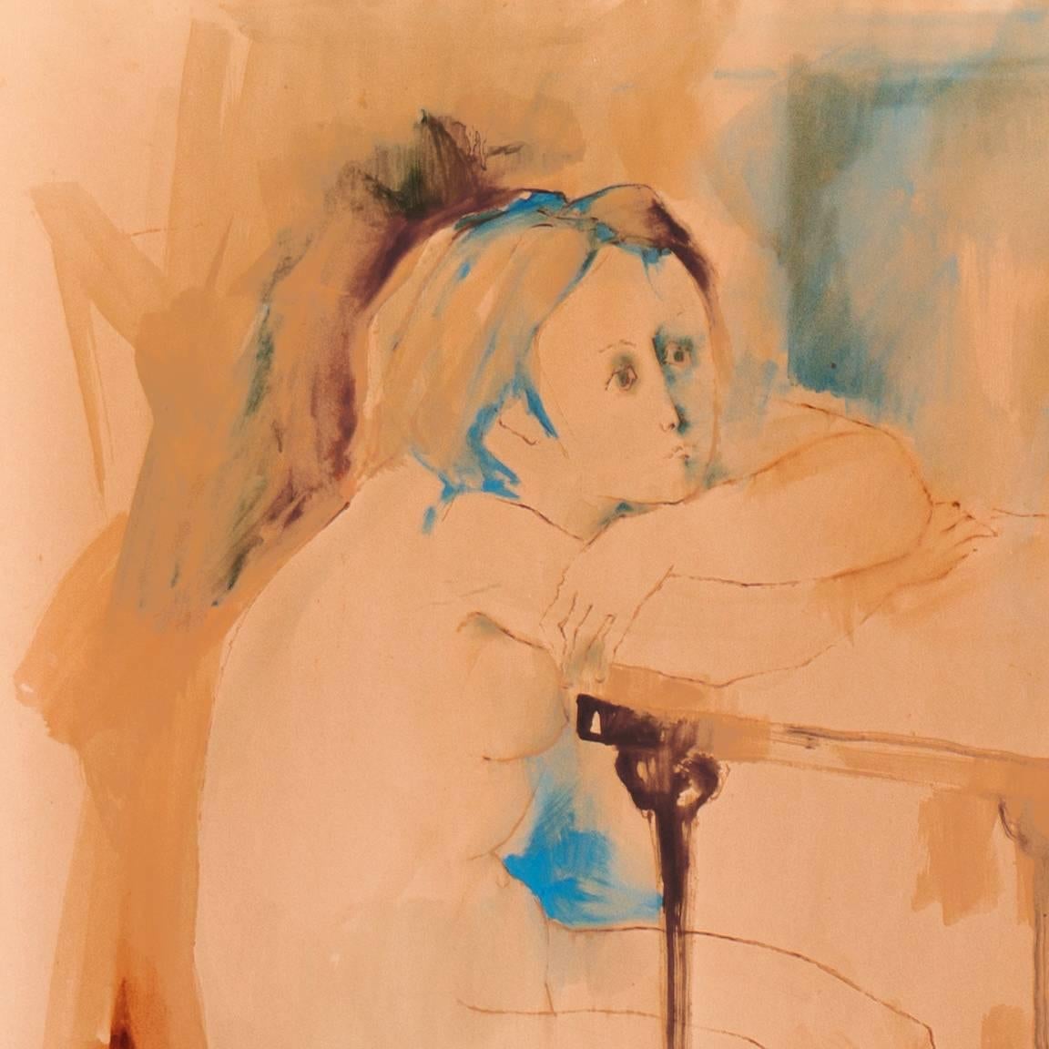 'The Young Flute Player', Music, Woodwind Instrument - Modern Art by Julio Castillo