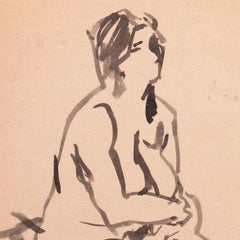 Sitzender Akt", Paris, Louvre, Salon d'Automne, Académie Chaumière, SFAA, LACMA