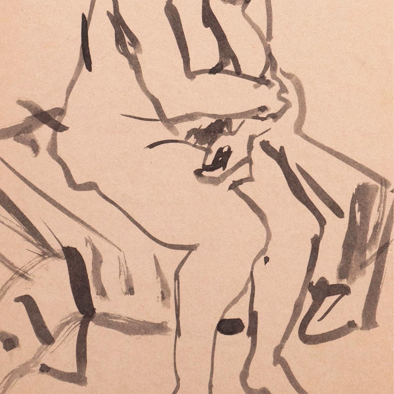 'Seated Nude', Paris, Louvre, Salon d'Automne, Académie Chaumière, SFAA, LACMA For Sale 1