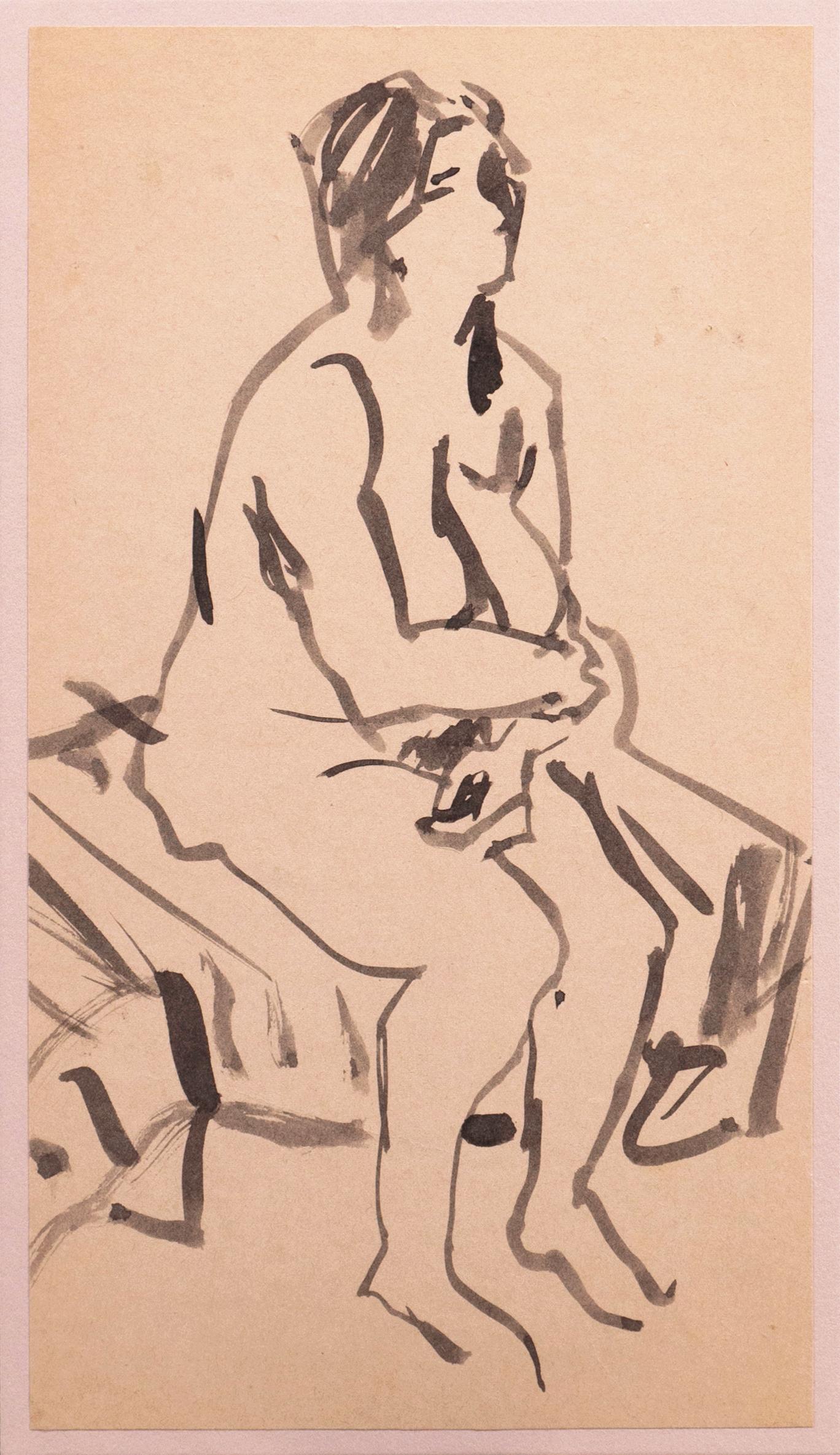 'Seated Nude', Paris, Louvre, Salon d'Automne, Académie Chaumière, SFAA, LACMA For Sale 3