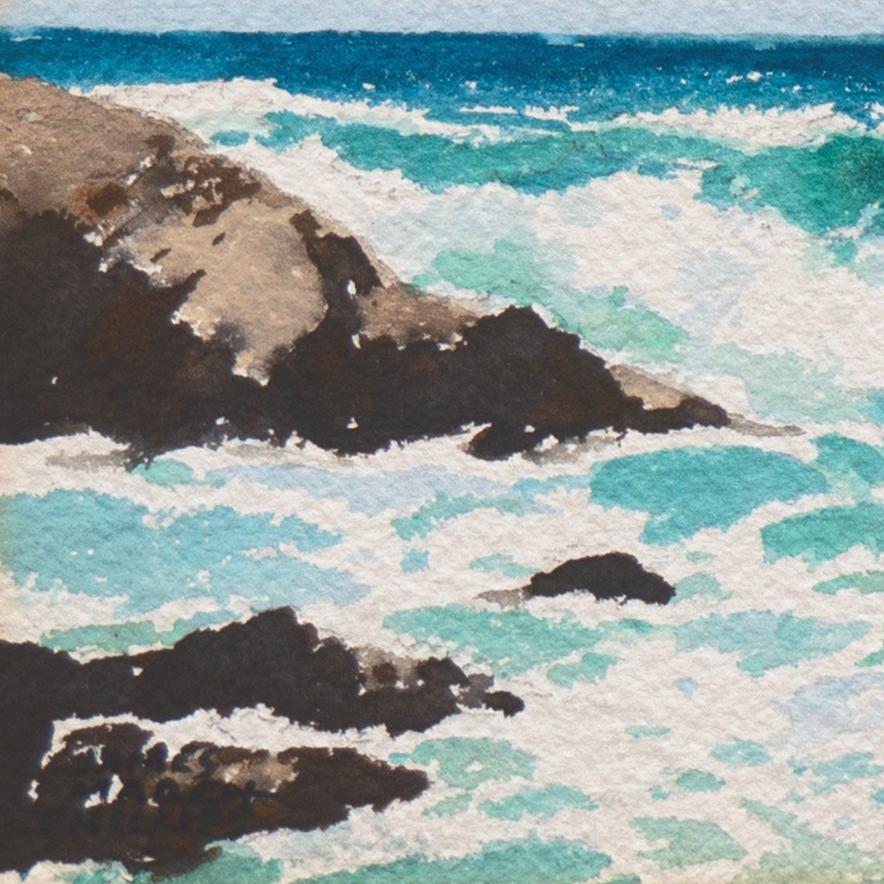 'Monterey Breakers', San Francisco, Pebble Beach, Carmel, Turner Art Academy - Gray Landscape Art by James March Phillips