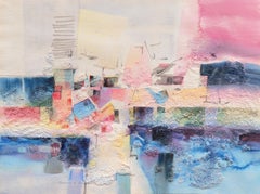 Collage abstracto al atardecer", Asociación de Arte del Condado de Orange, Moraga, Nancy Moure