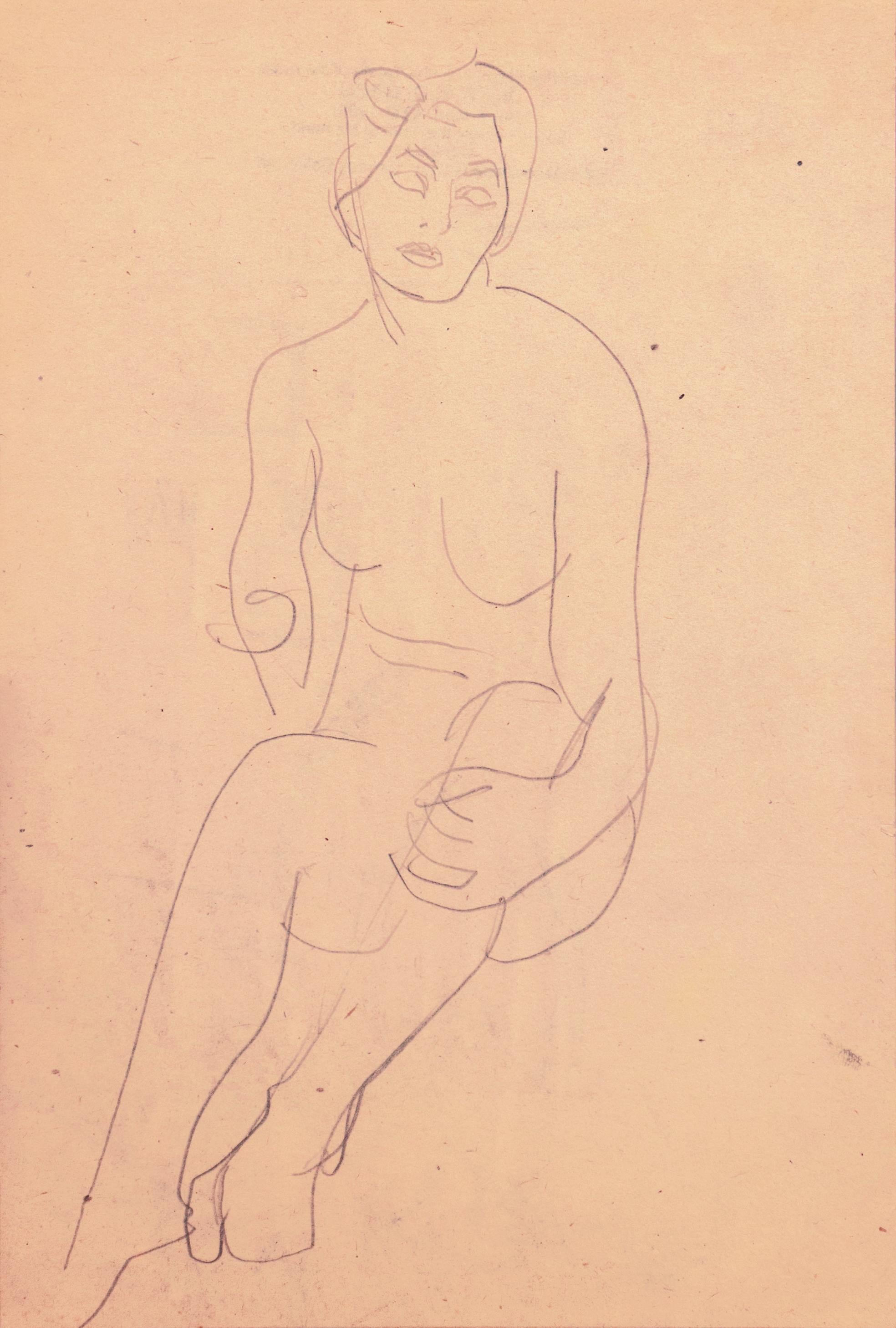 'Seated Nude', Paris, Louvre, Académies Chaumière et Etrangères, LACMA, SFAA