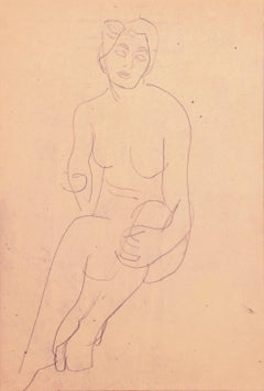 Desnudo sentado", París, Louvre, Academies Chaumière et Etrangères, LACMA, SFAA