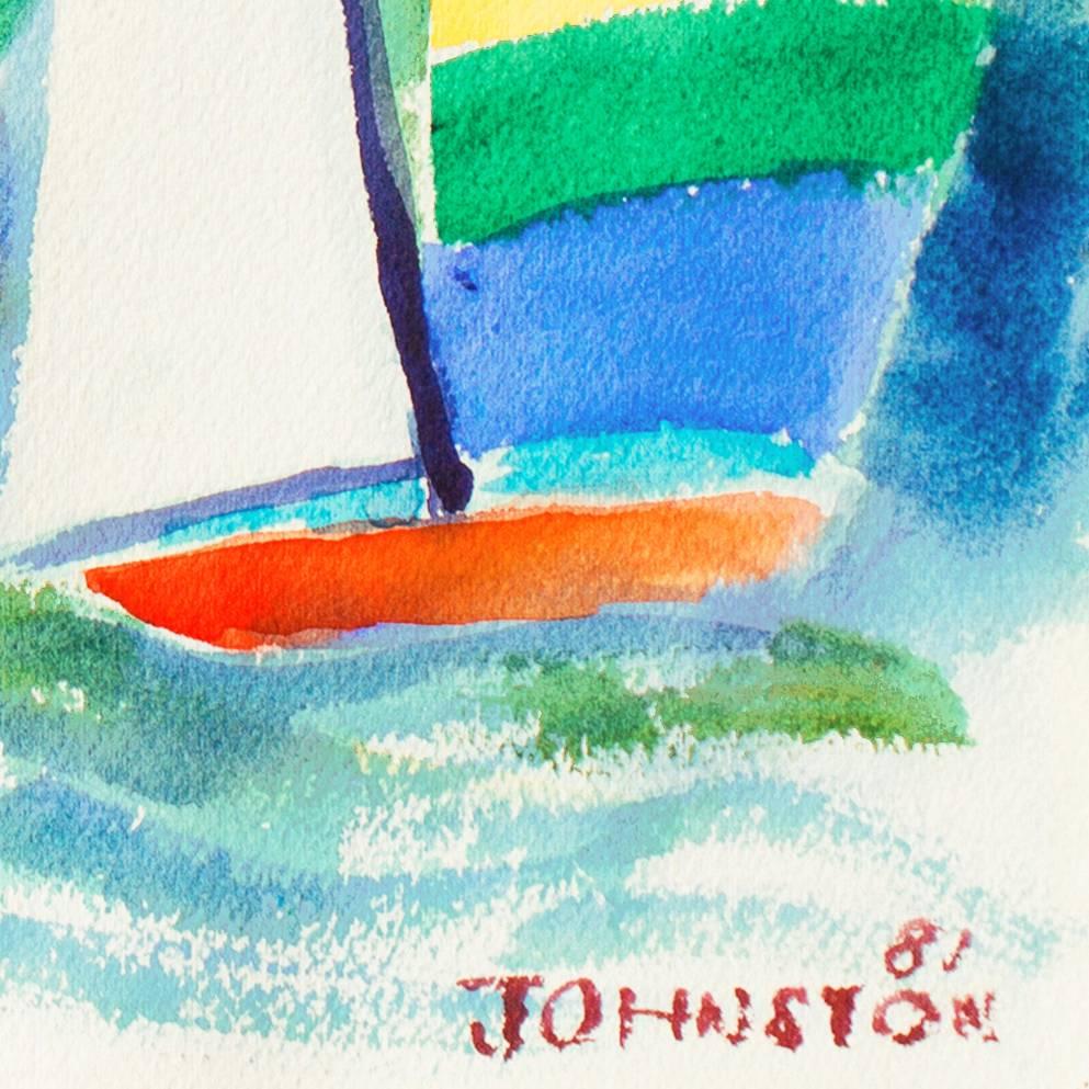 « pinnakers at Sunset », California Watercolor Association, Pacific Grove Artist en vente 3