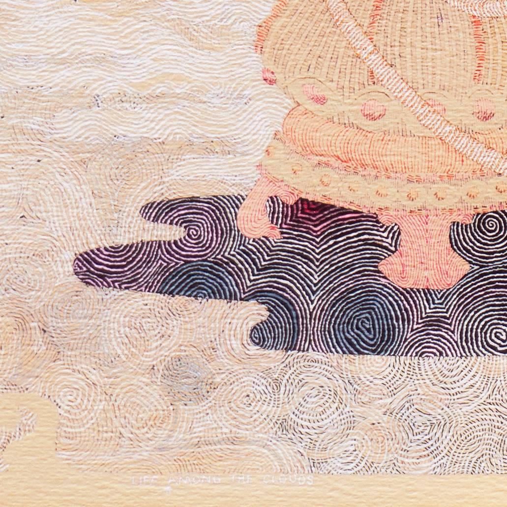 'Life Among the Clouds', Hookah, Persian, Indian, Sufi, Hashish, Pipe Dreams - Beige Interior Art by Keith Halonen