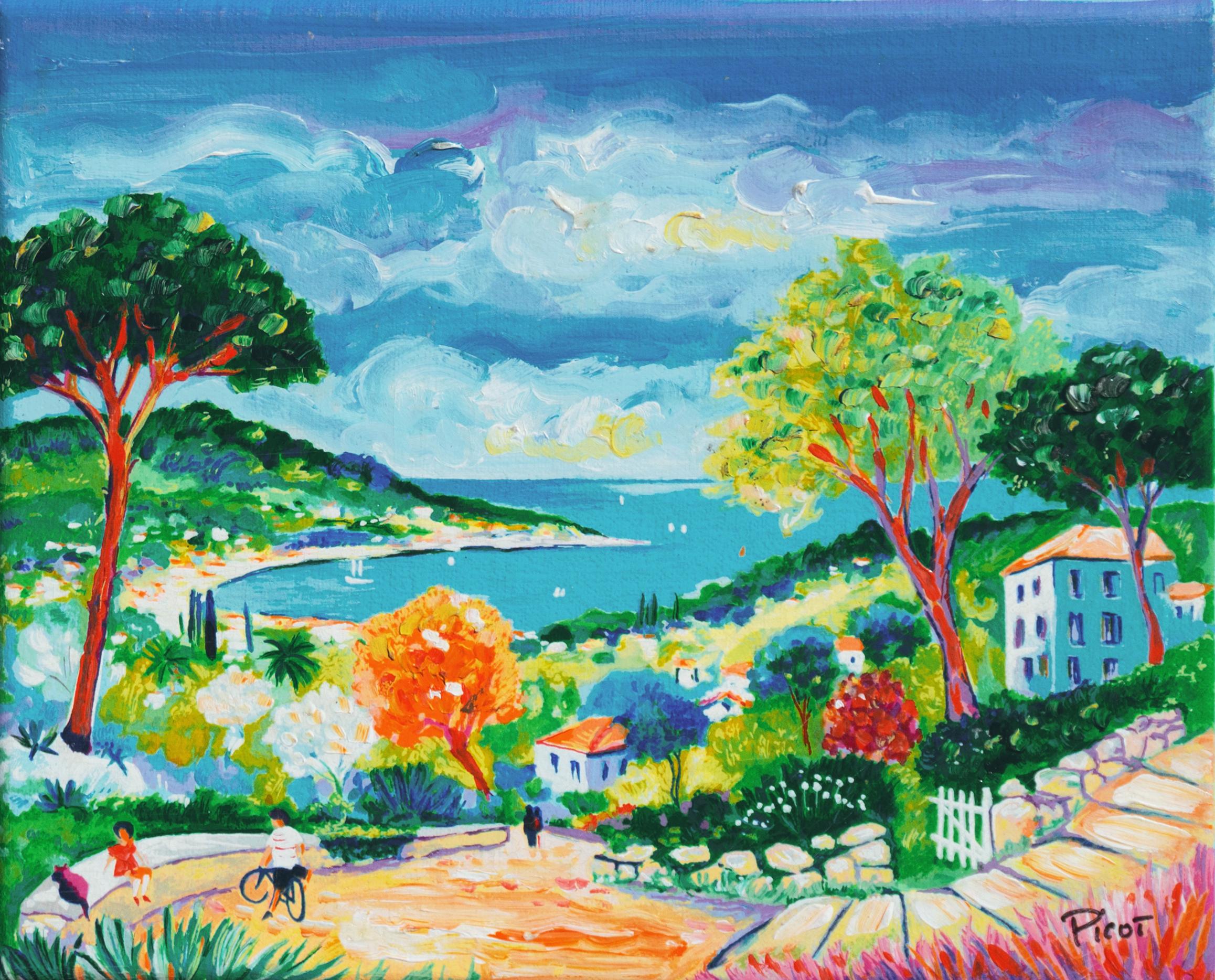 Jean-Claude Picot Landscape Art - 'Cap Ferrat', Academy of Fine Arts of Rouen, Mandelieu-la-Napoule, Benezit, Oil