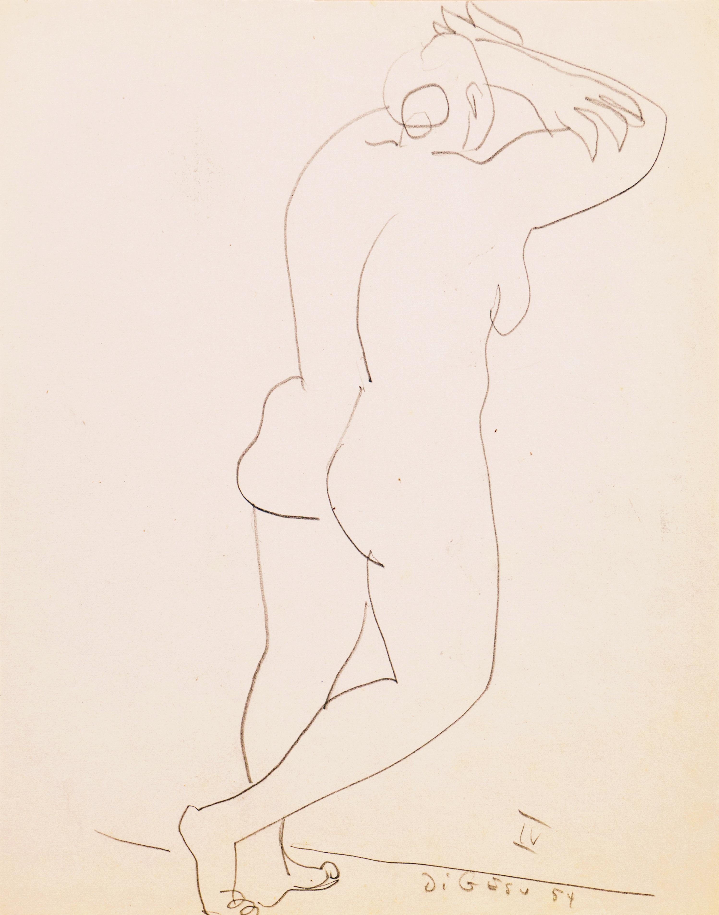 Victor Di Gesu Figurative Art - 'Standing Nude', Paris, Louvre, Salon d'Automne, Académie Chaumière, LACMA, SFAA
