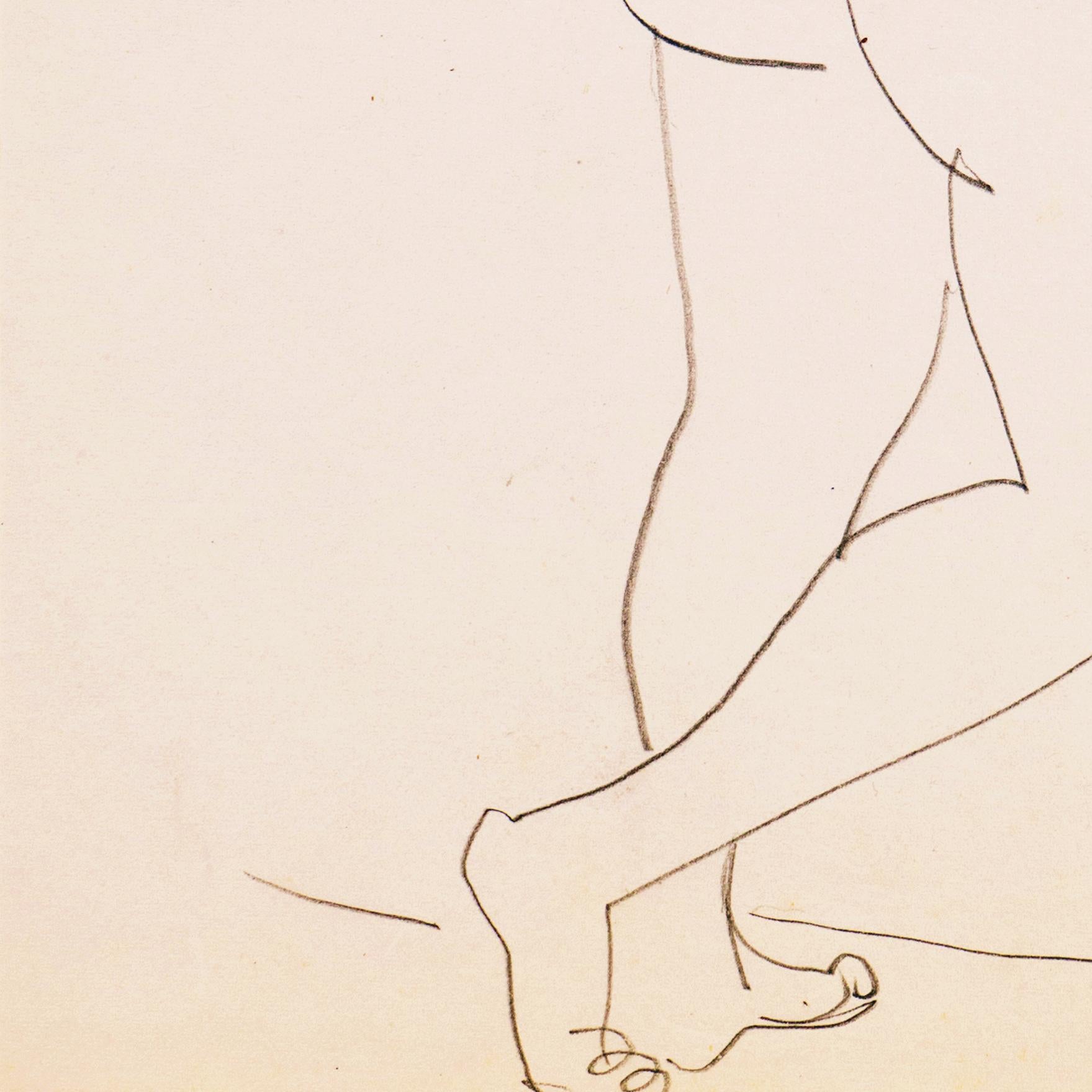 'Standing Nude', Paris, Louvre, Salon d'Automne, Académie Chaumière, LACMA, SFAA - Beige Figurative Art by Victor Di Gesu