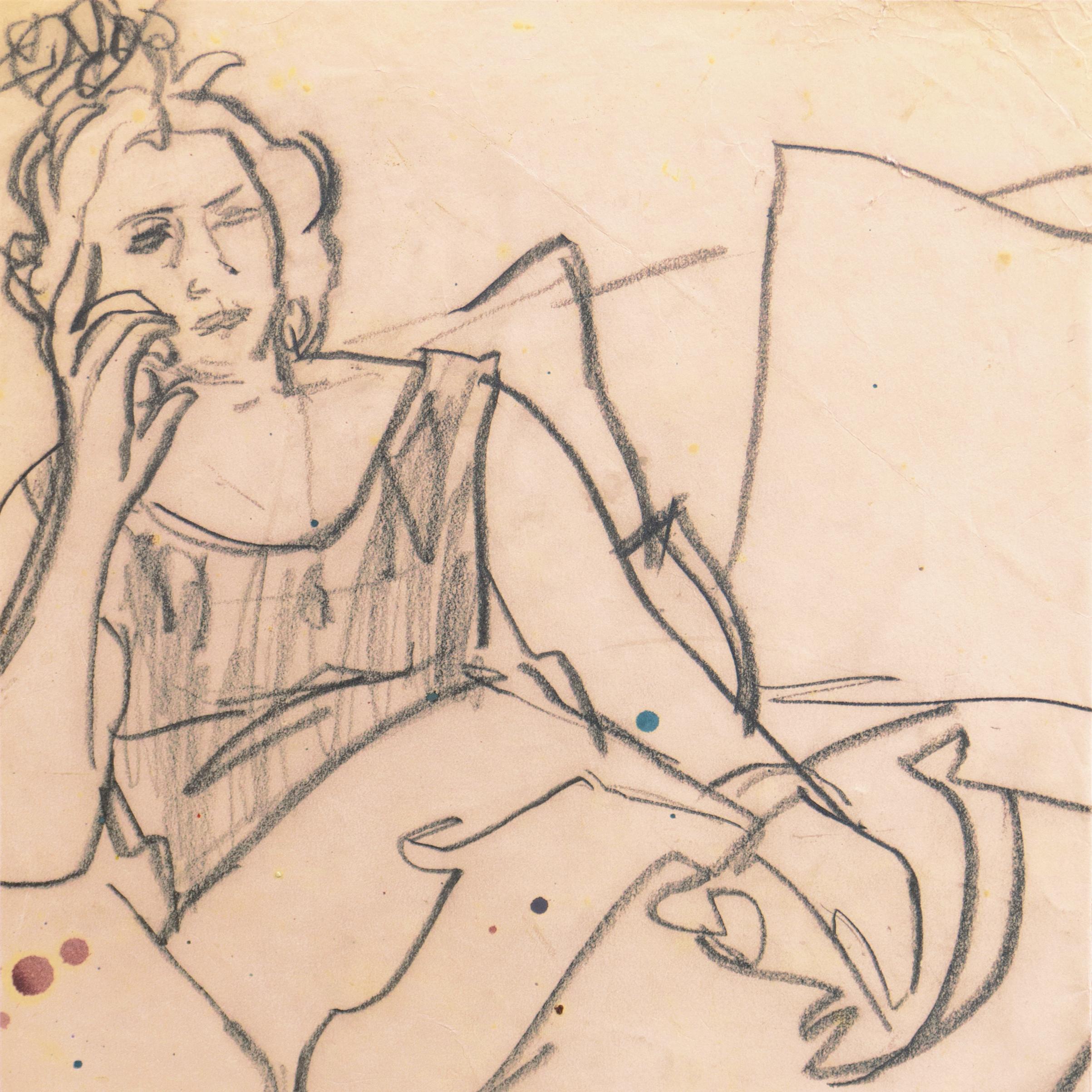 Created circa 1955 by Victor Di Gesu (American, 1914-1988) and stamped, verso, with certification of authenticity. 

Winner of the Prix Othon Friesz, Victor di Gesu first attended the Los Angeles Art Center and the Chouinard Art School before moving