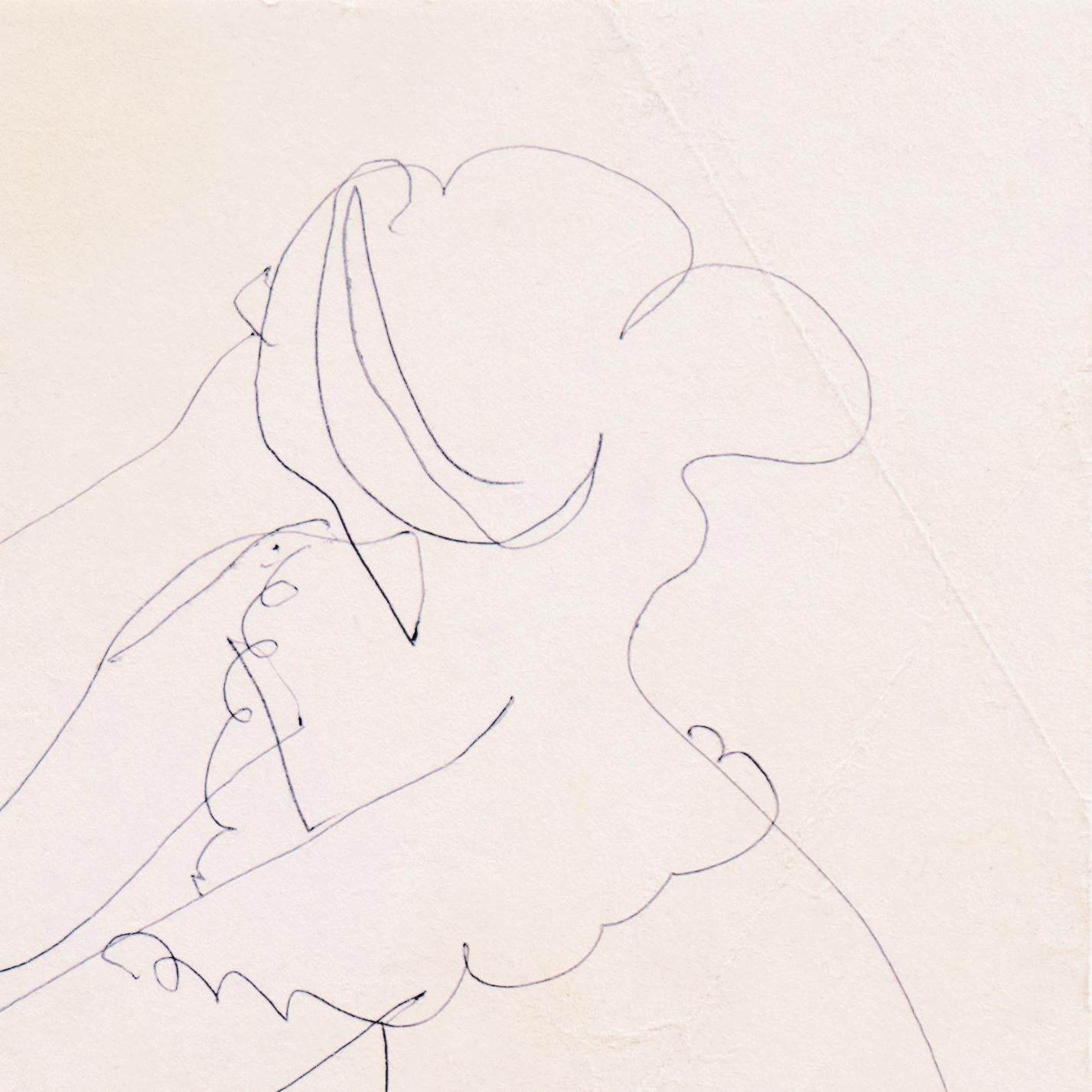 Stamped, verso, with estate stamp for Victor Di Gesu (American, 1914-1988) and created circa 1950.

A graphite drawing of a young woman, shown nude and seated with her chin cupped in her hand.

Winner of the Prix Othon Friesz, Victor di Gesu first