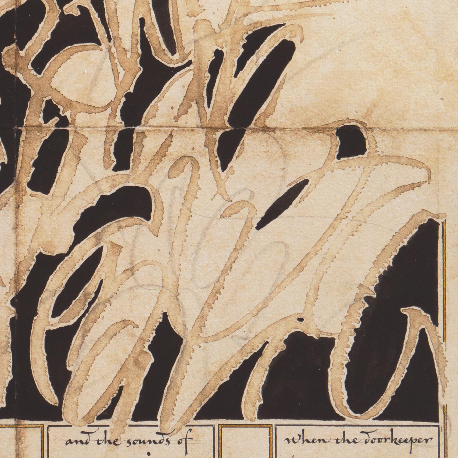 'The Caliph Harum al Rashid', Woman Artist, Modernist Abstract with Calligraphy For Sale 4