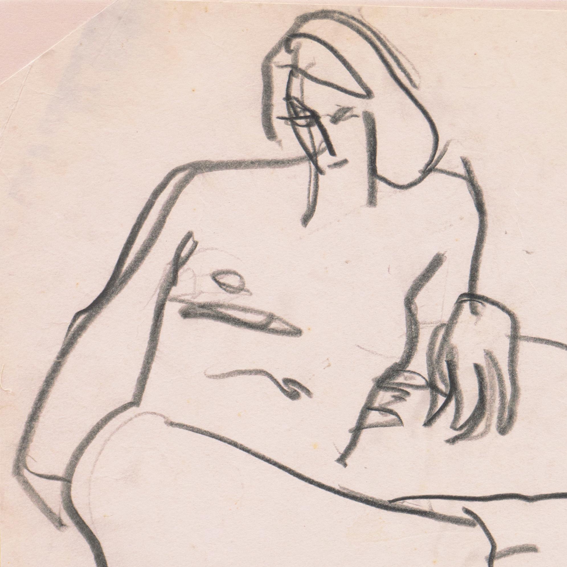 'Seated Nude' Paris, Louvre, Salon d'Automne, Académie Chaumière, LACMA, SFAA For Sale 3