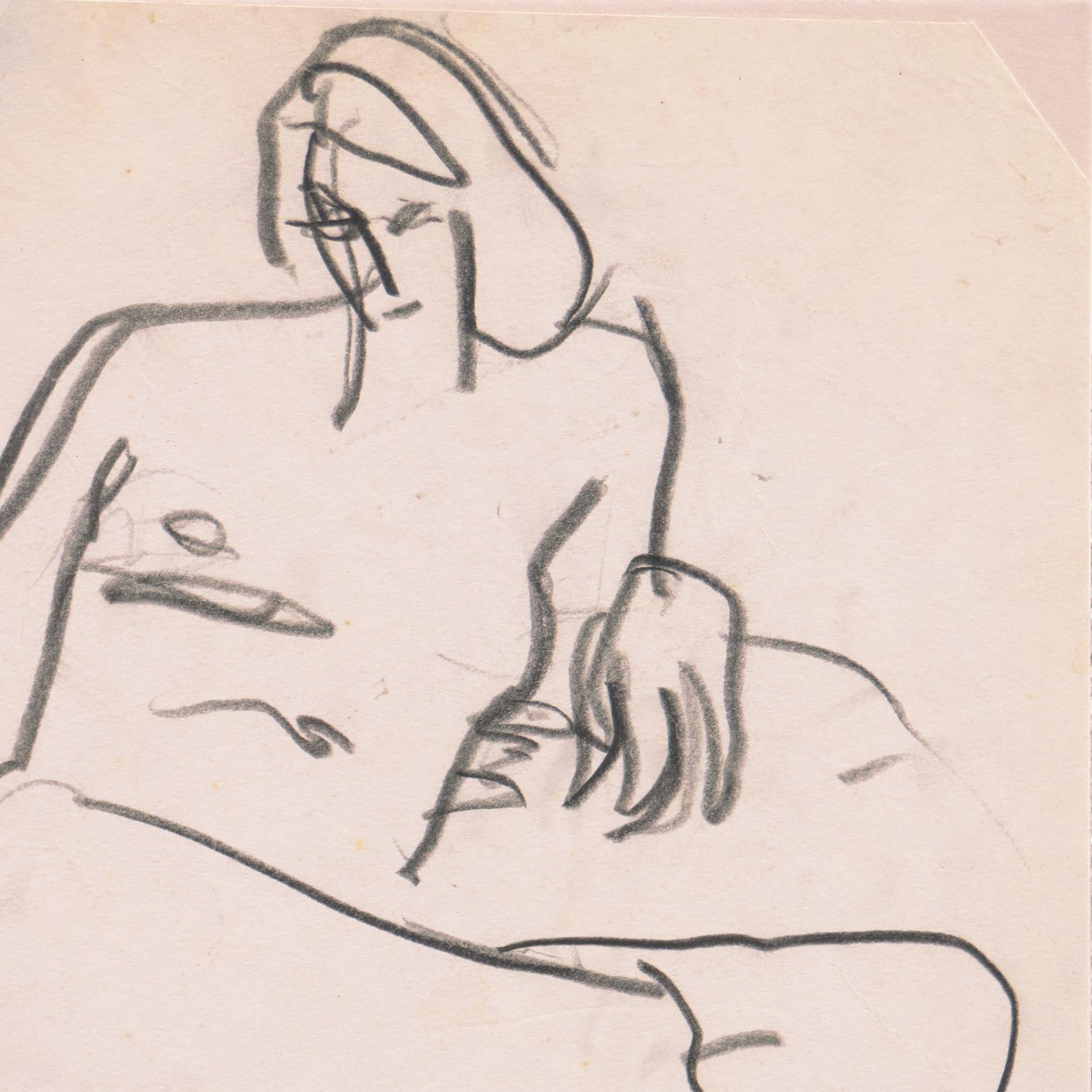 'Seated Nude' Paris, Louvre, Salon d'Automne, Académie Chaumière, LACMA, SFAA For Sale 5
