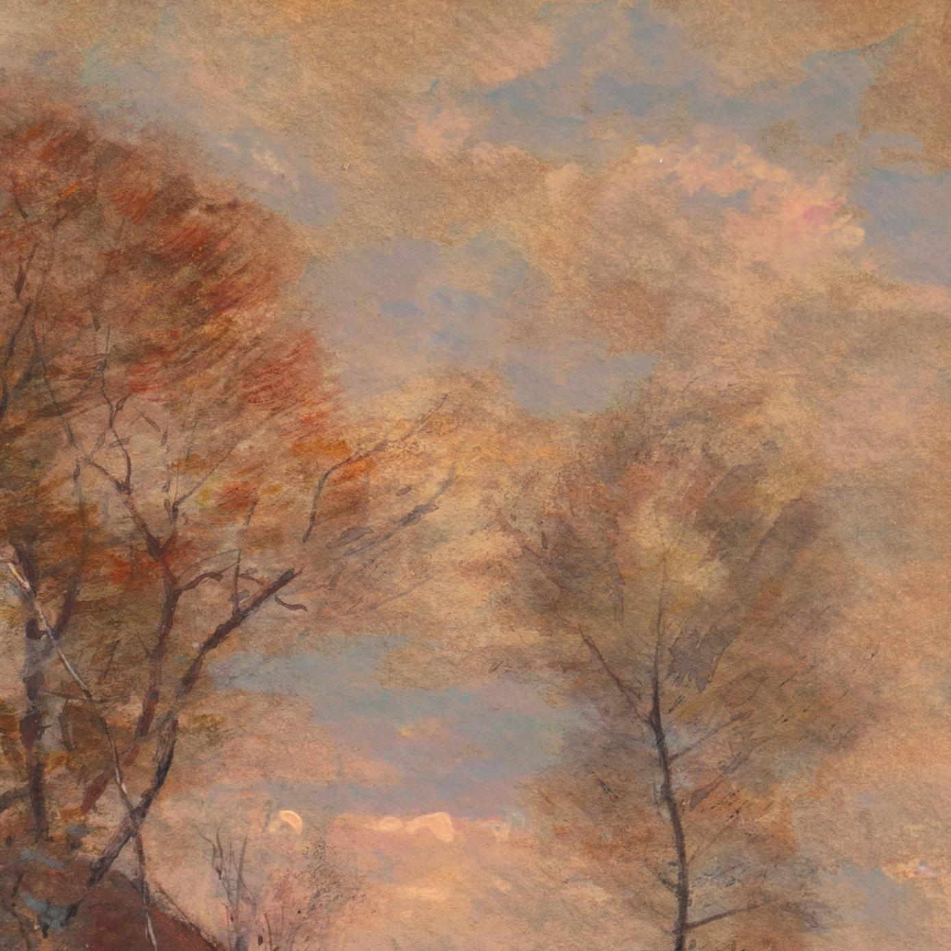 „Evening Fishing“, Sunset River Landscape, Chicago Society of Artists, New York im Angebot 1