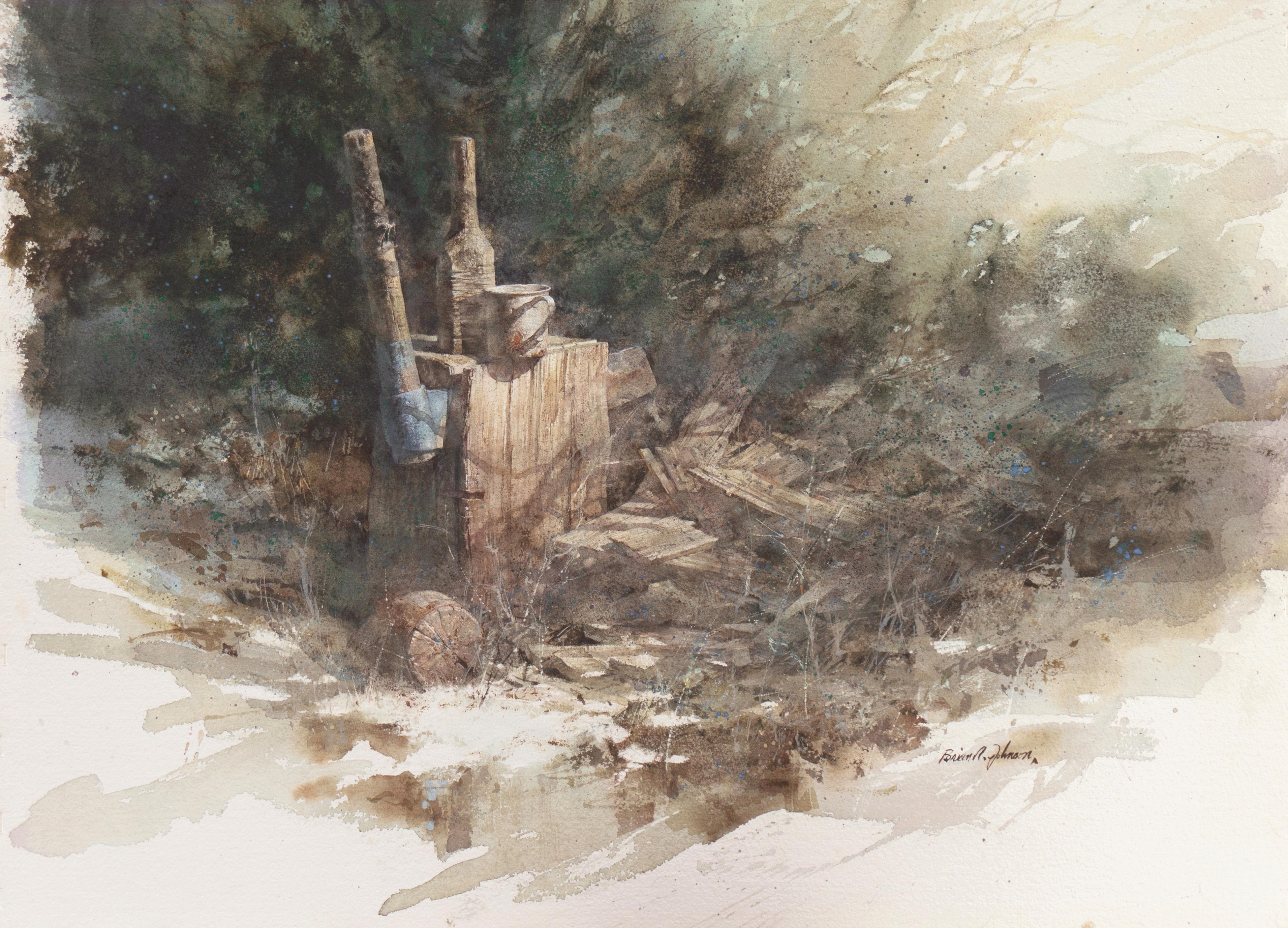 Still-Life Brian Johnson - « The Splitting Log », aquarelle