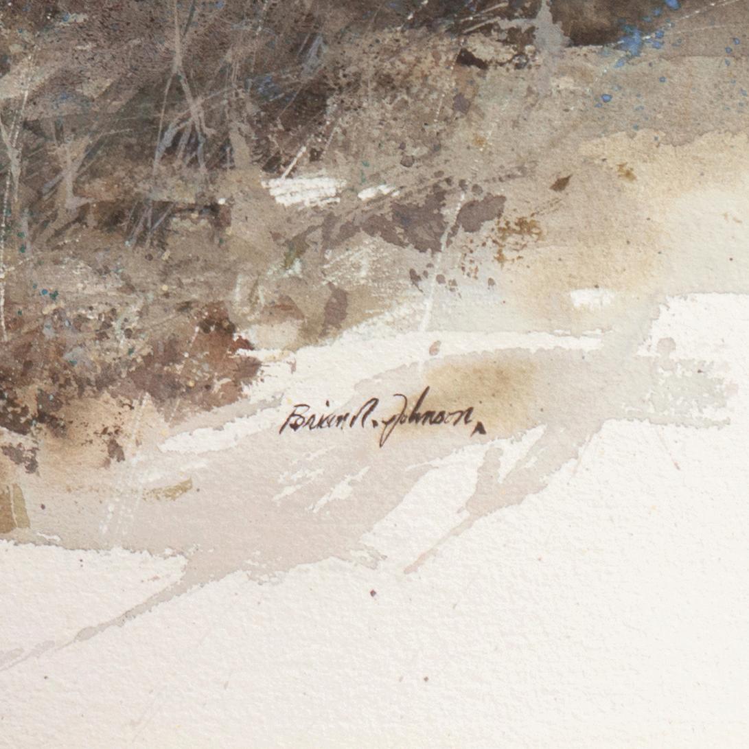 « The Splitting Log », aquarelle - Art de Brian Johnson