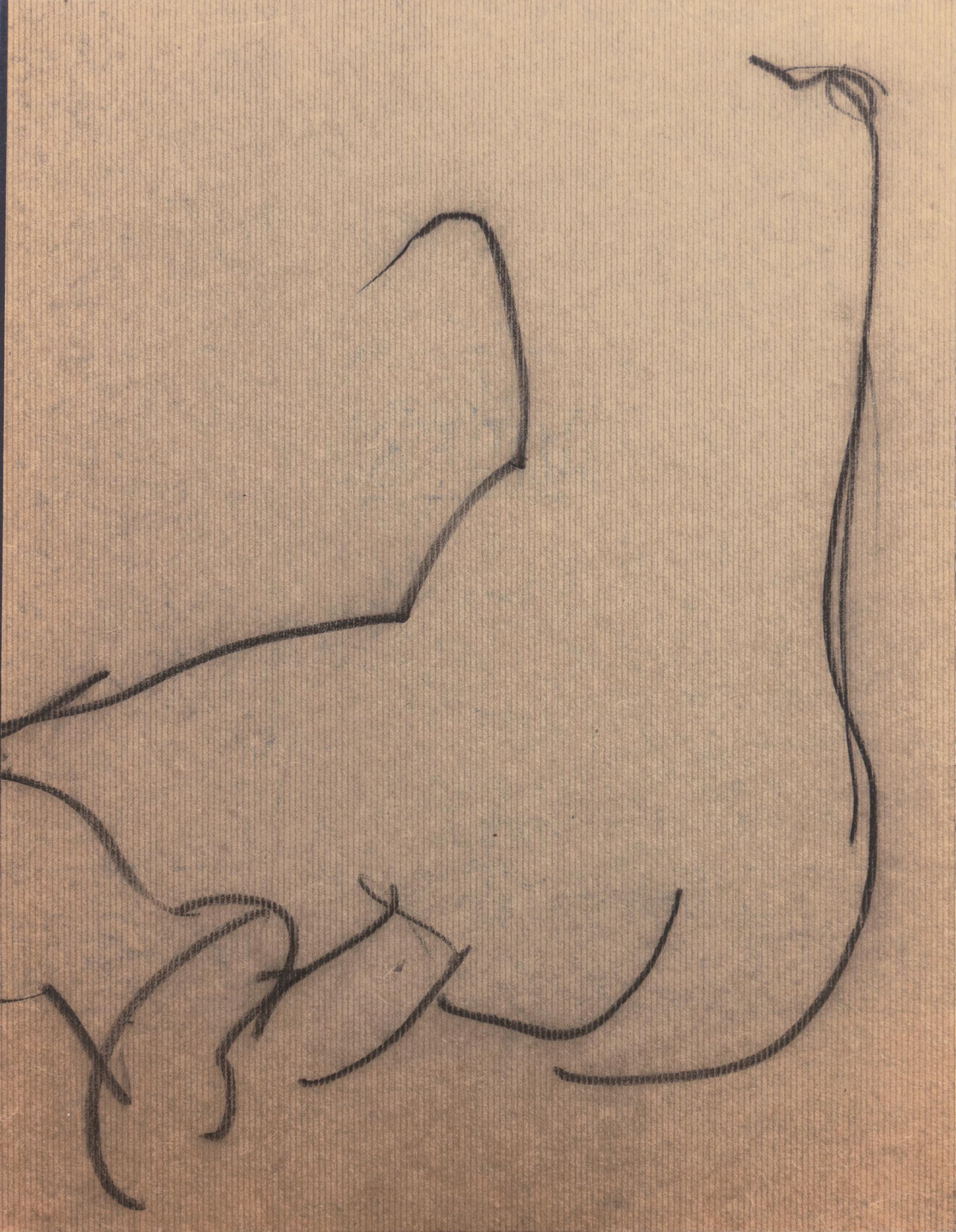 'Seated Nude', Paris, Louvre, Académies Chaumière et Etrangères, LACMA, SFAA For Sale 4