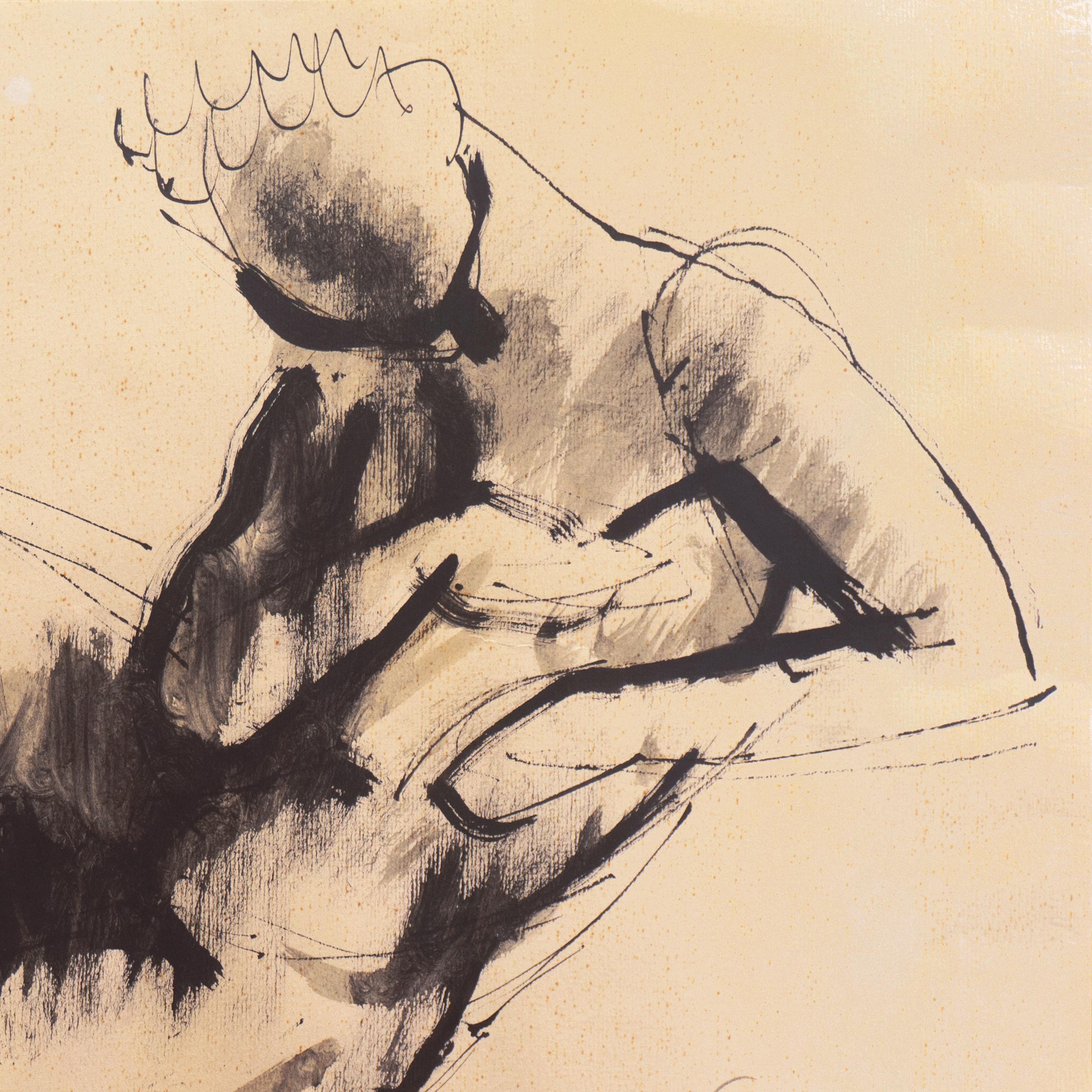 'Reclining Nude', Mid-century German Expressionist, Düsseldorf, Venice Biennale For Sale 1