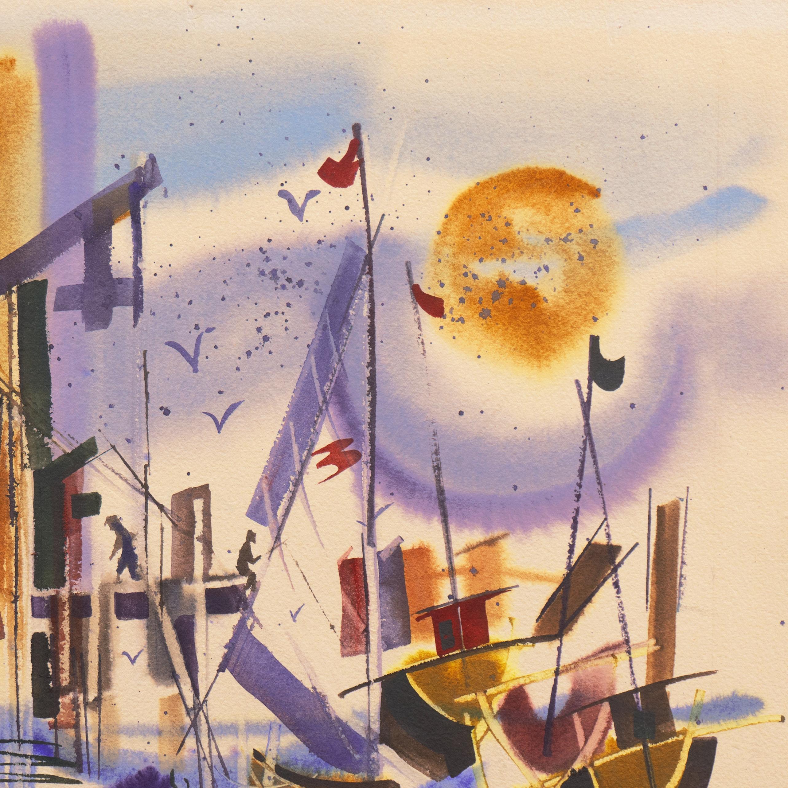 « Fishermen at Monterey Wharf » en vente 3