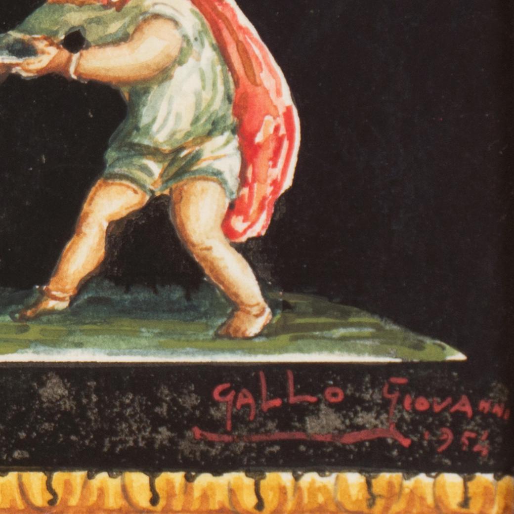 'Bacchanal', Mid-century Pompeii, Roman Mythology, Bacchus, Neo-classical - White Figurative Art by Giovanni Gallo