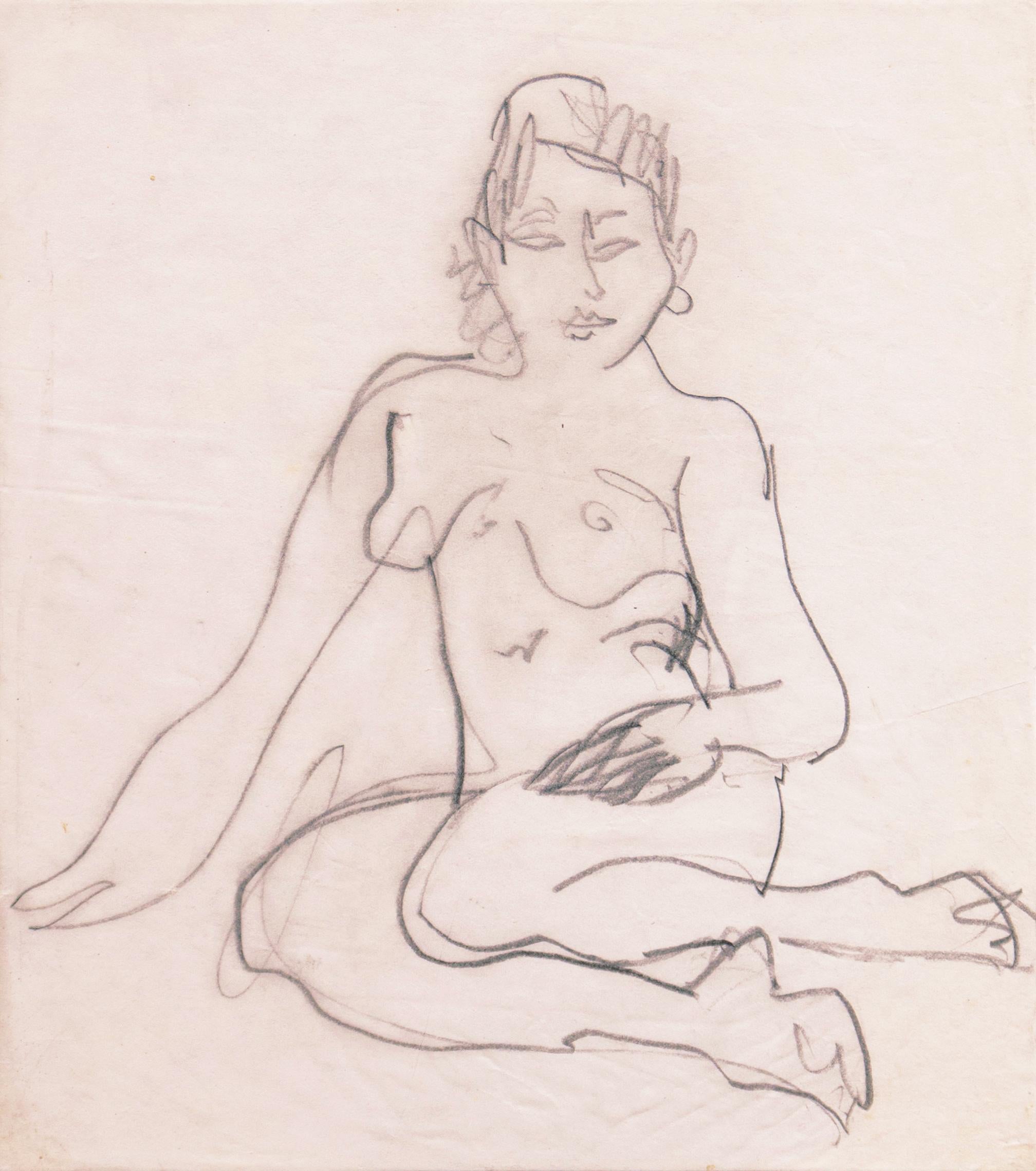 'Seated Nude', Paris, Louvre, Salon d'Automne, Académie Chaumière, SFAA, LACMA