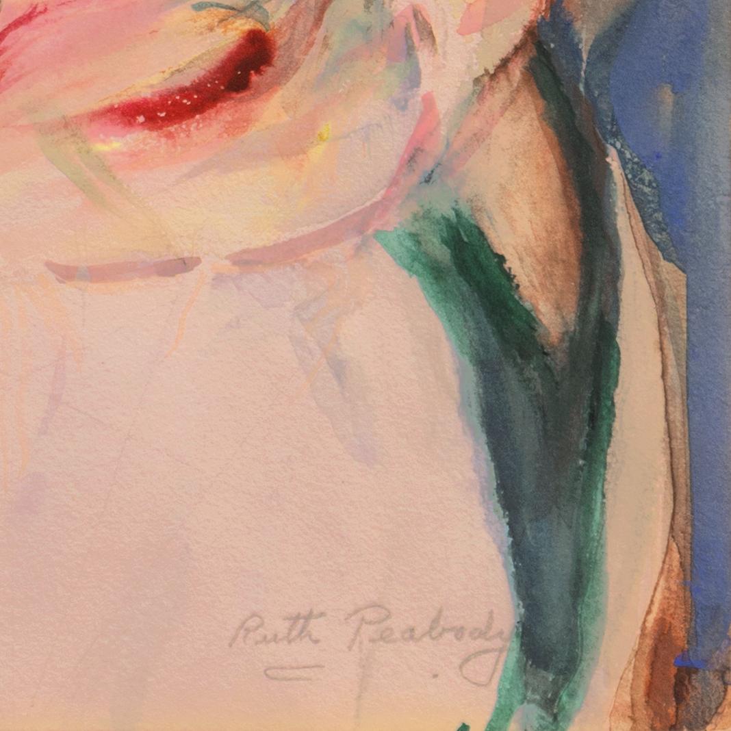 'Woman Wearing a Headscarf', Laguna Beach, California, Art Institute of Chicago - Brown Portrait by Ruth Peabody